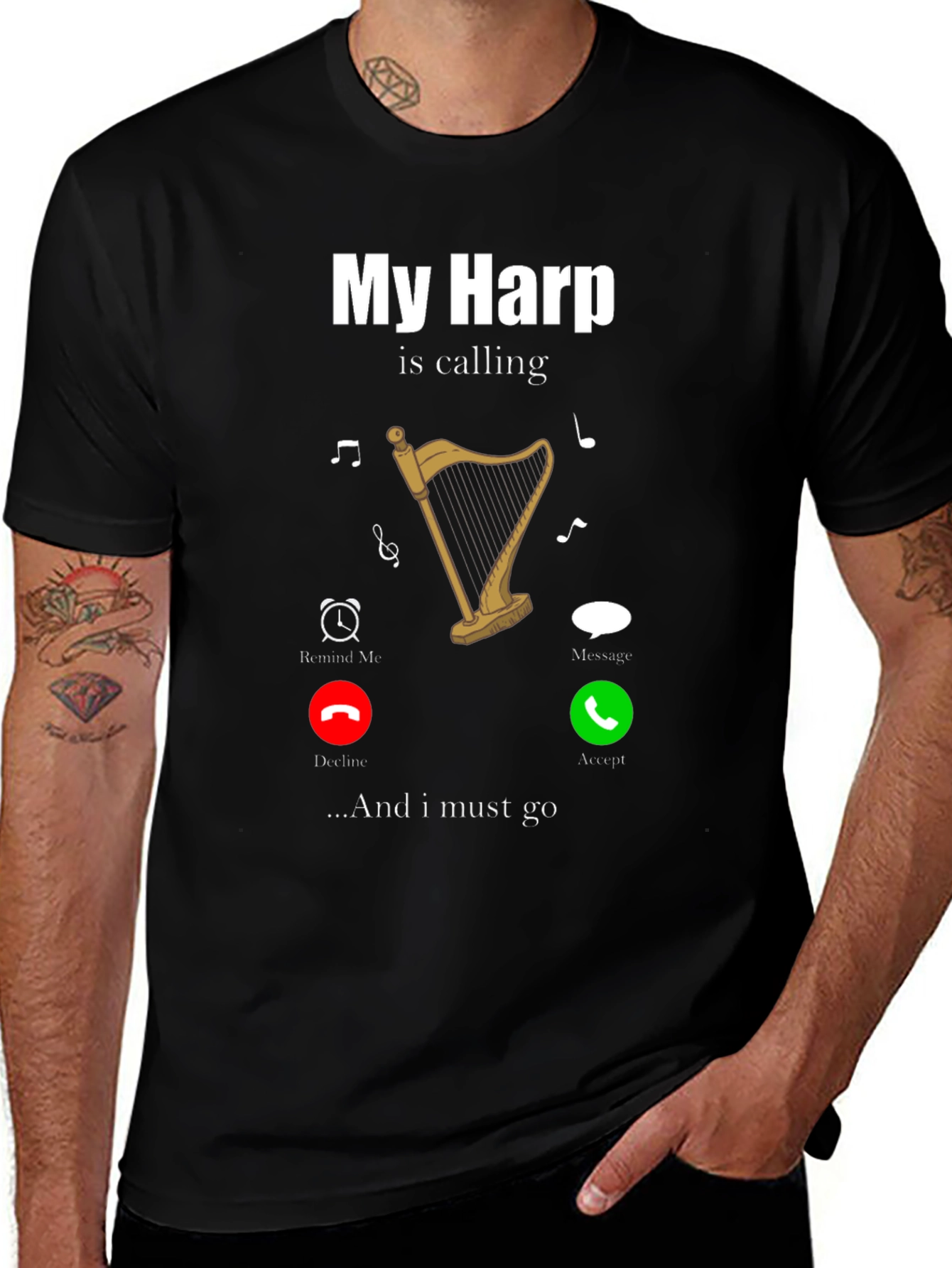 My Harp Is Calling T-Shirt Music Lover Tee