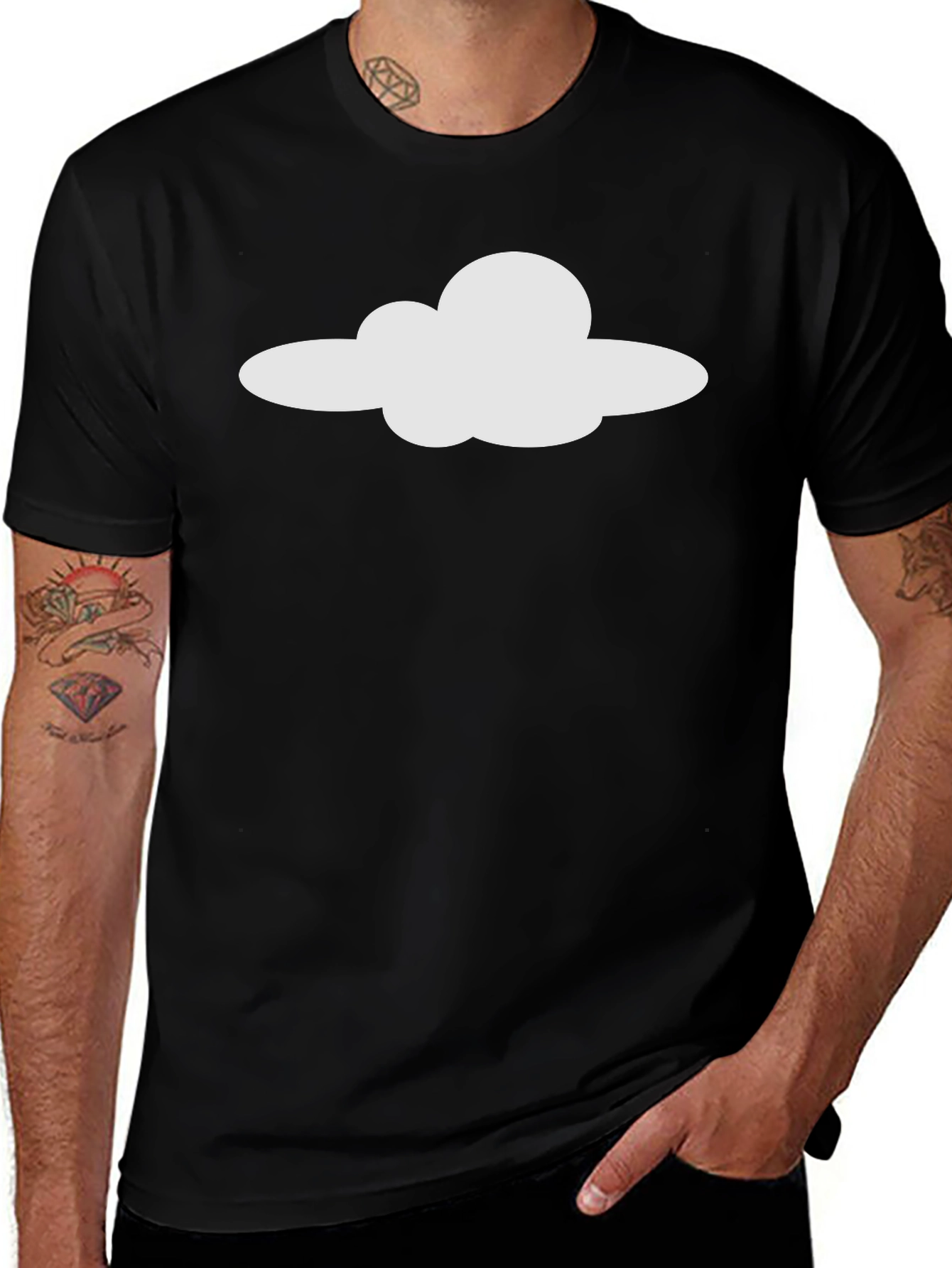 Cloud Graphic Tee - Stylish Black T-Shirt