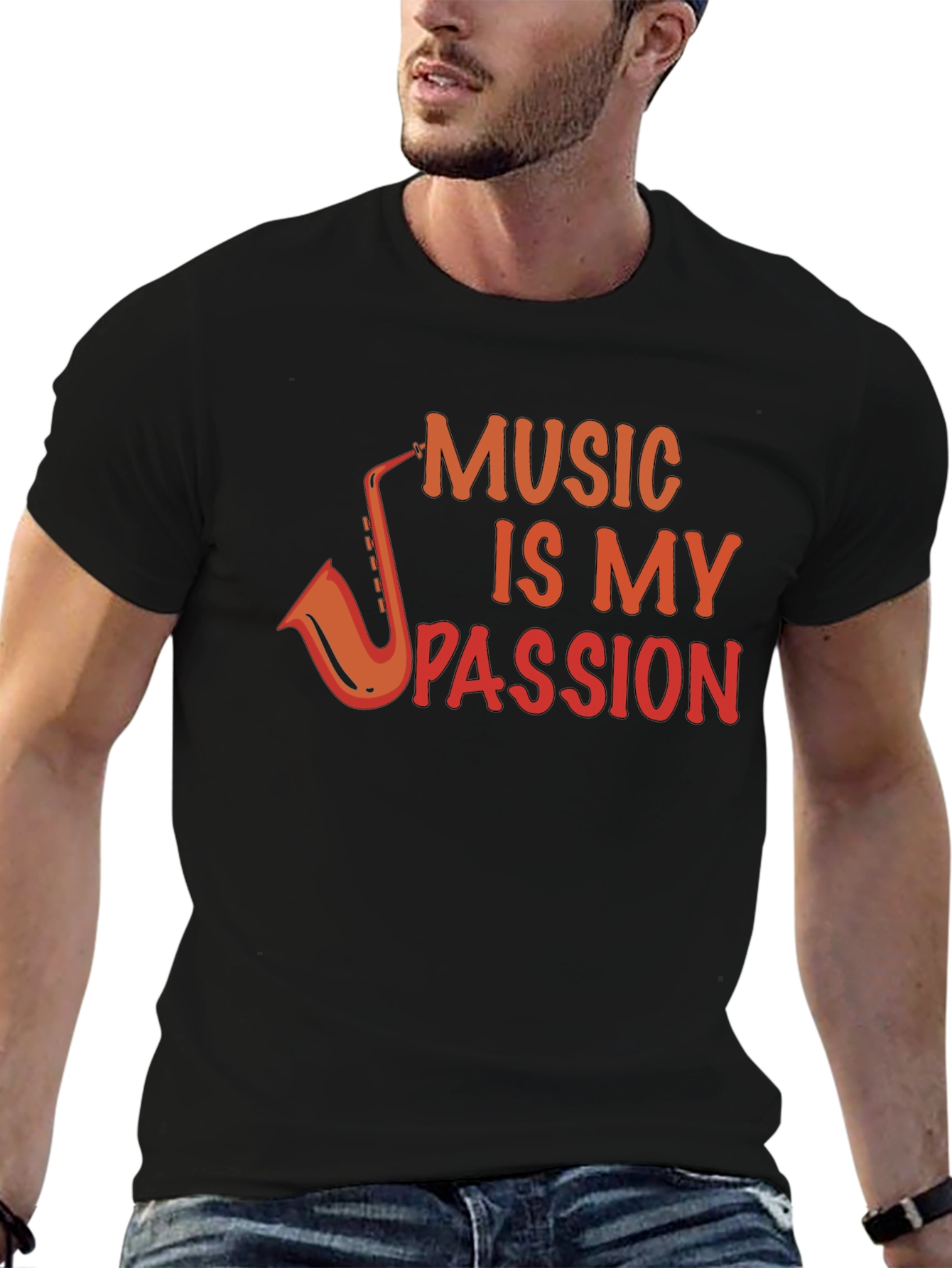 Music Is My Passion Black T-Shirt