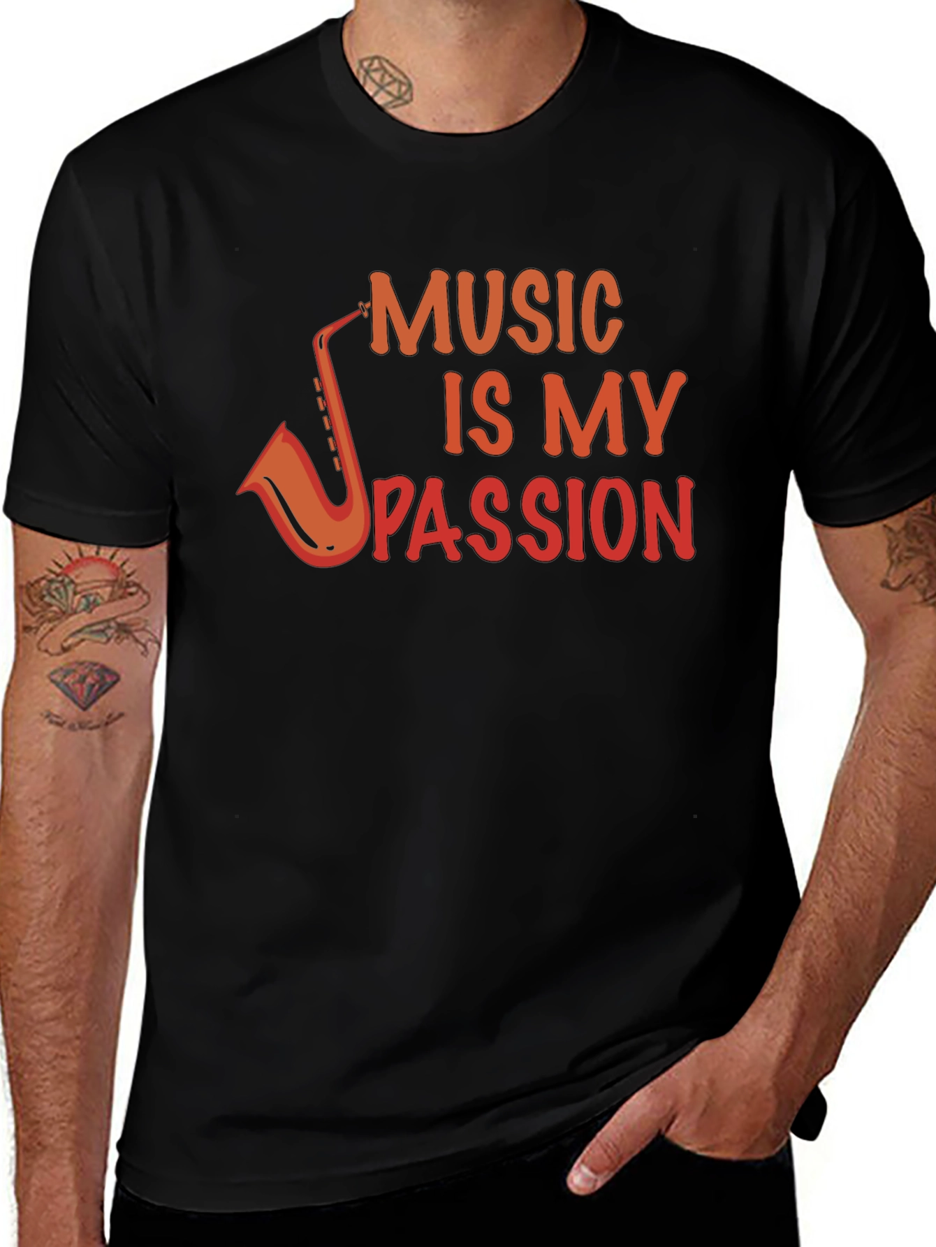 Music Is My Passion Black T-Shirt