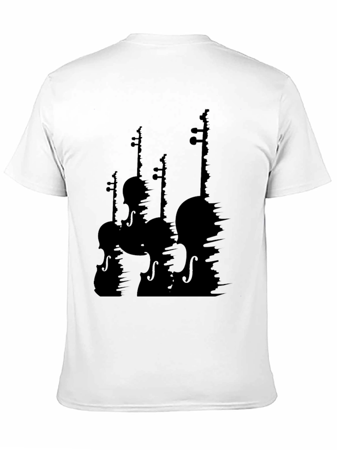 Violin Silhouette Graphic T-Shirt - Black