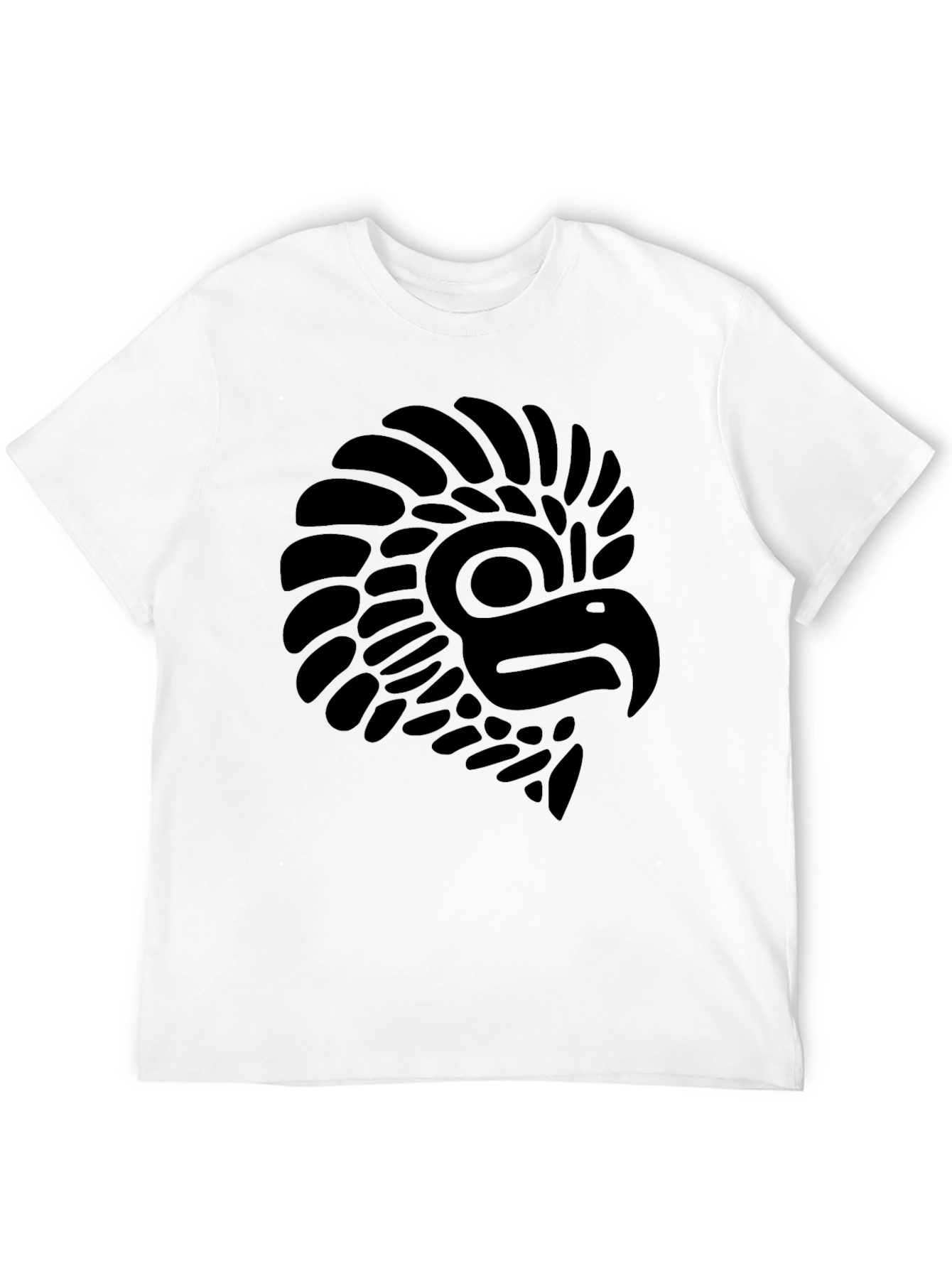 Aztec Eagle Graphic Tee - Black Cotton Blend Shirt