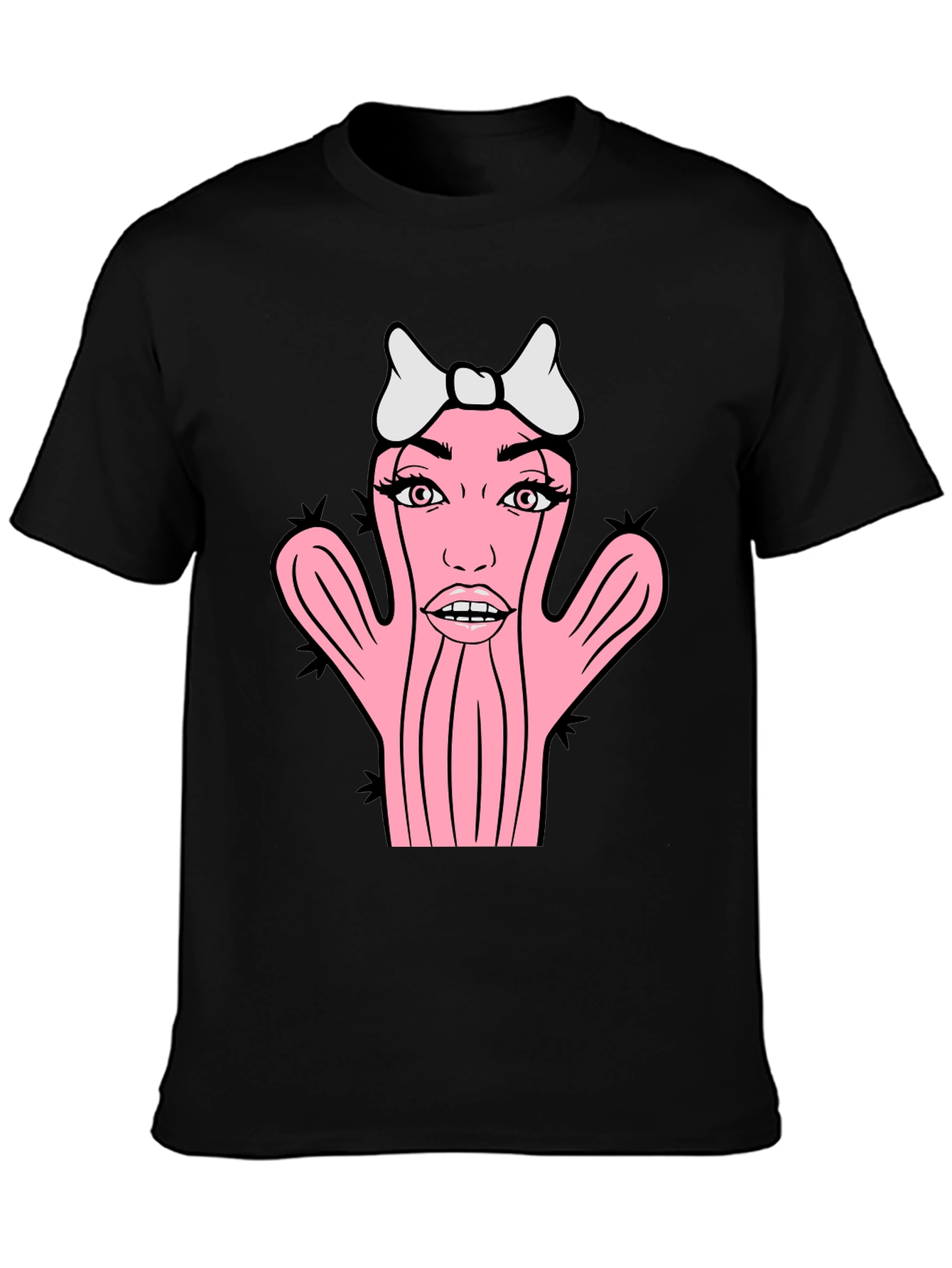 Novelty Cactus Woman Graphic T-Shirt
