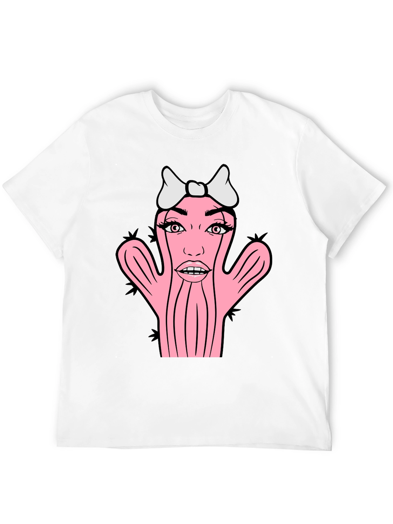 Novelty Cactus Woman Graphic T-Shirt