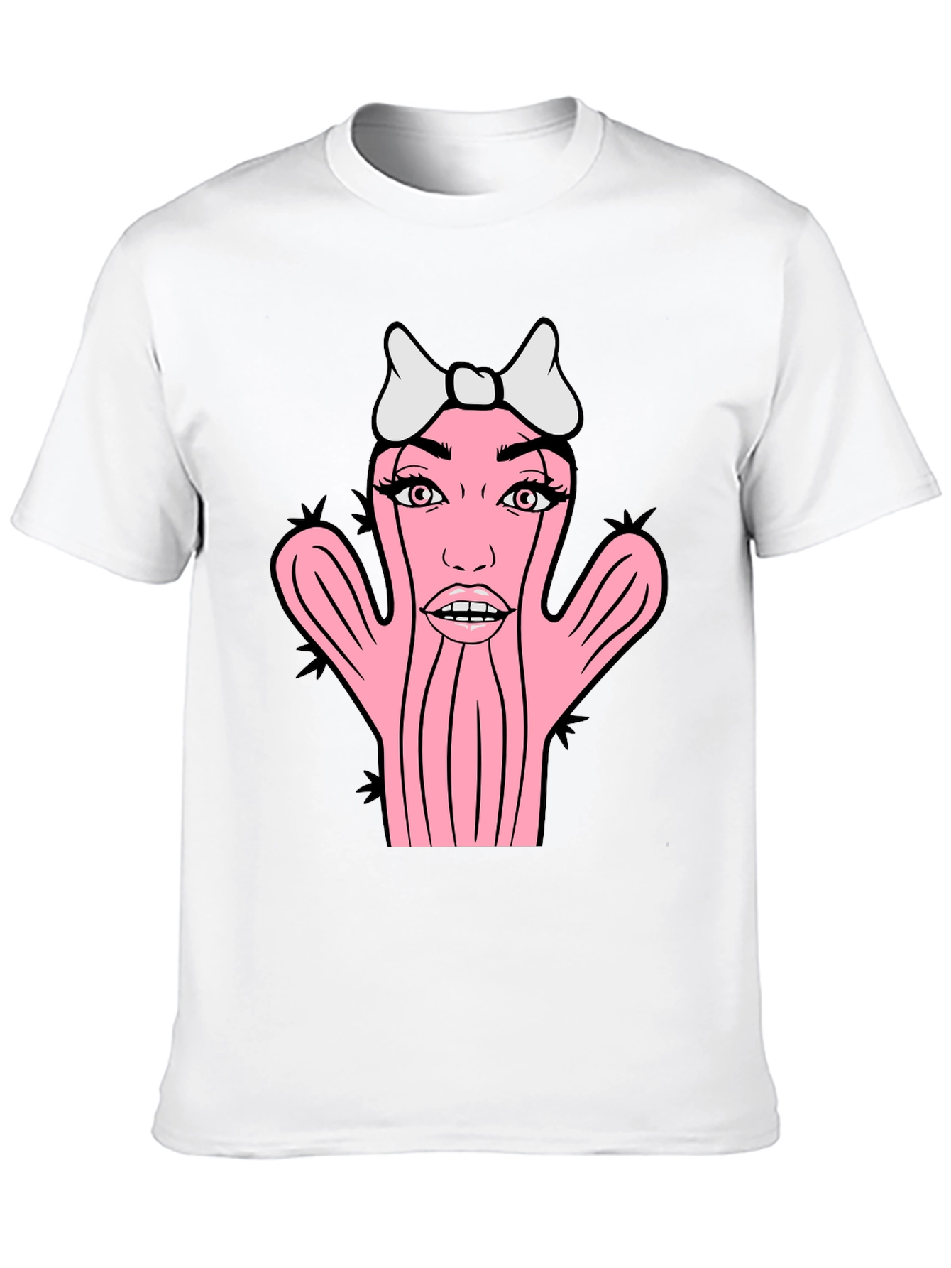 Novelty Cactus Woman Graphic T-Shirt