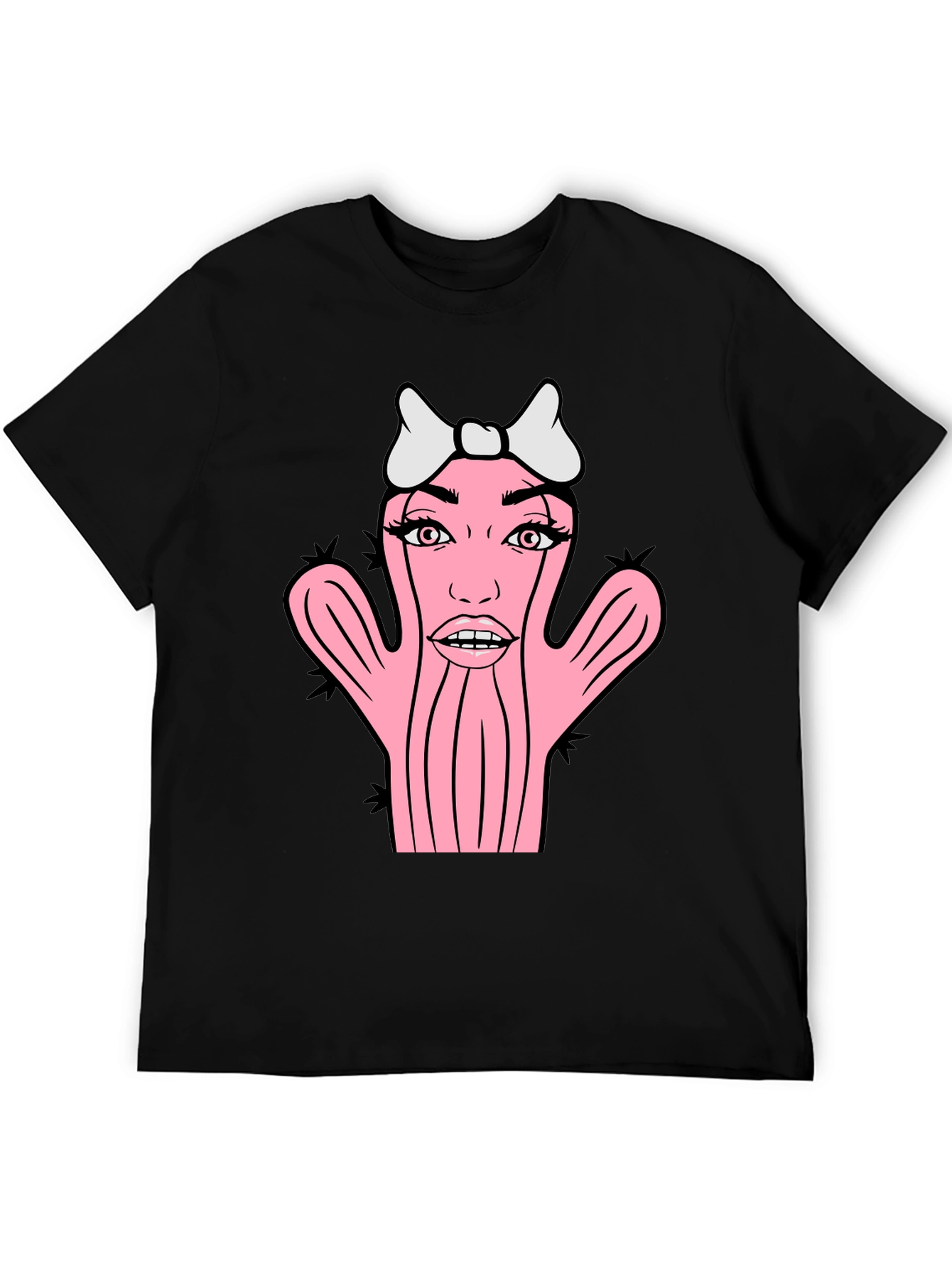 Novelty Cactus Woman Graphic T-Shirt