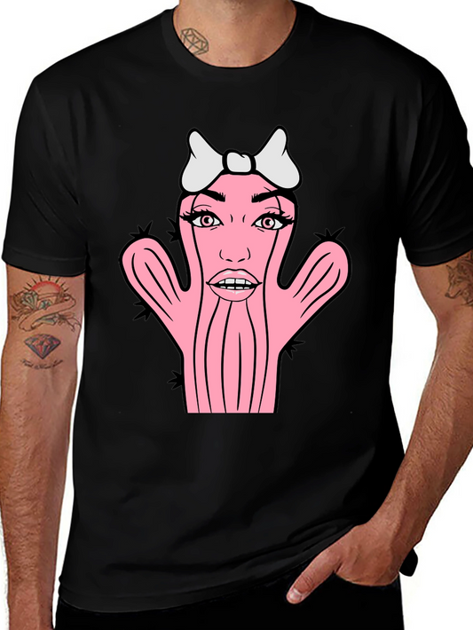 Novelty Cactus Woman Graphic T-Shirt