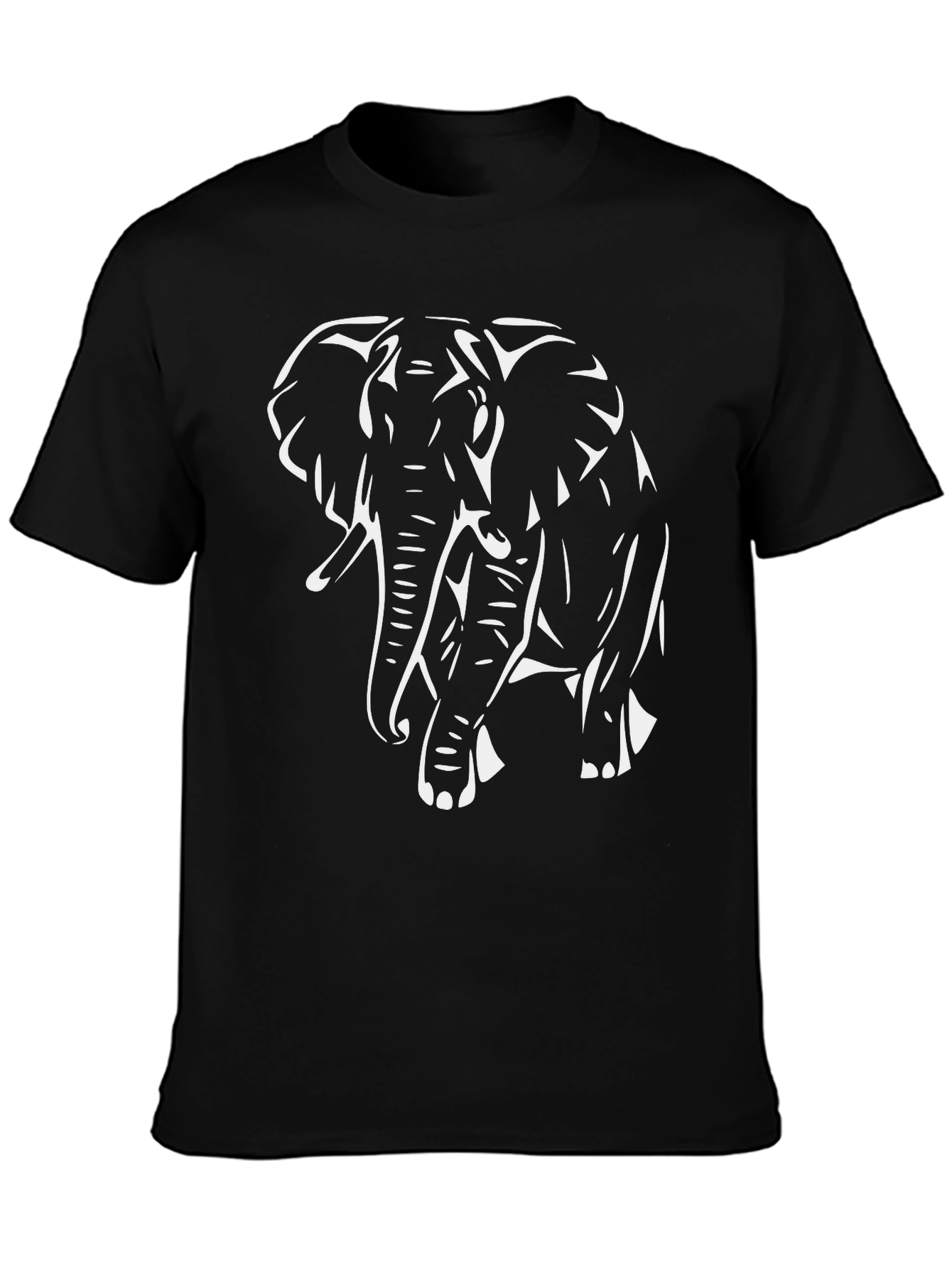 Bold Elephant Graphic Print Black T-Shirt