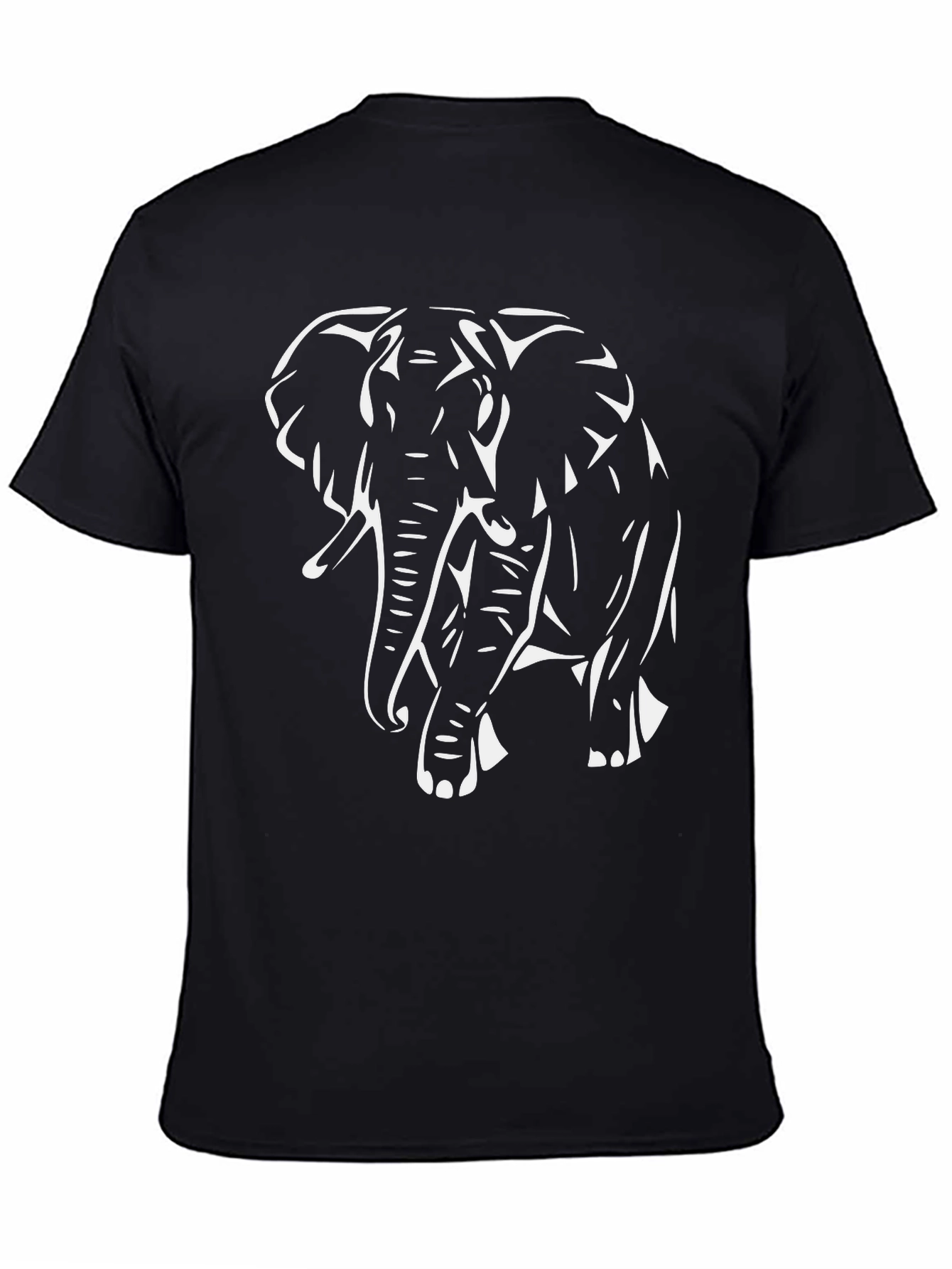 Bold Elephant Graphic Print Black T-Shirt