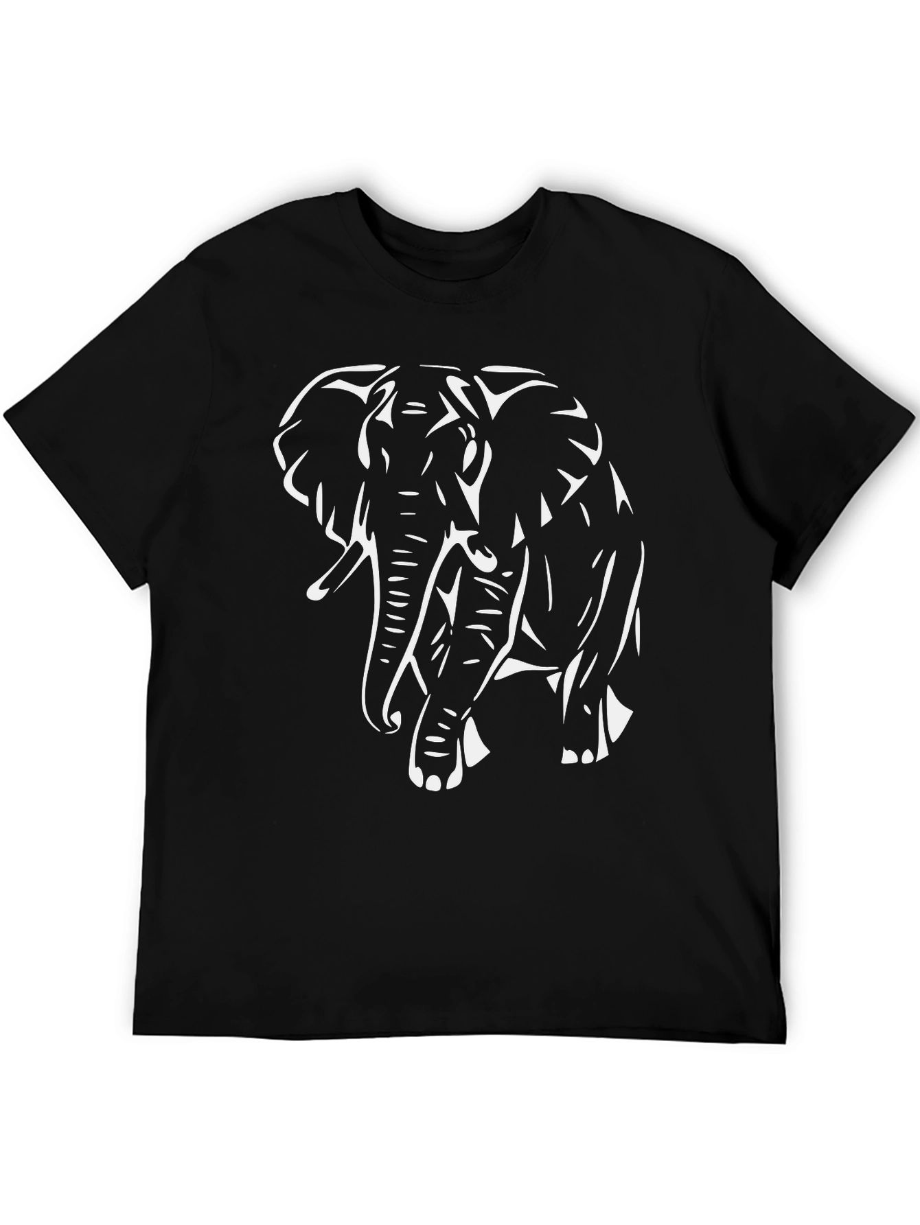 Bold Elephant Graphic Print Black T-Shirt