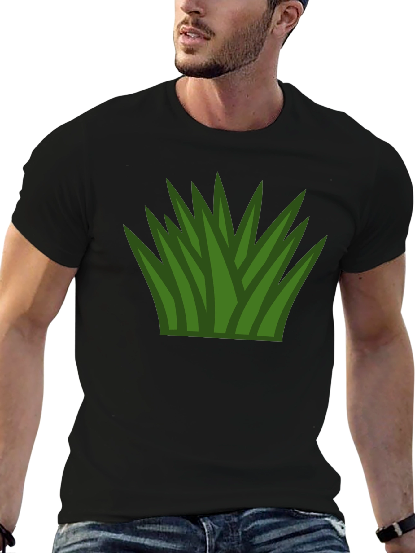 Grass Graphic T-Shirt - Black Cotton Tee