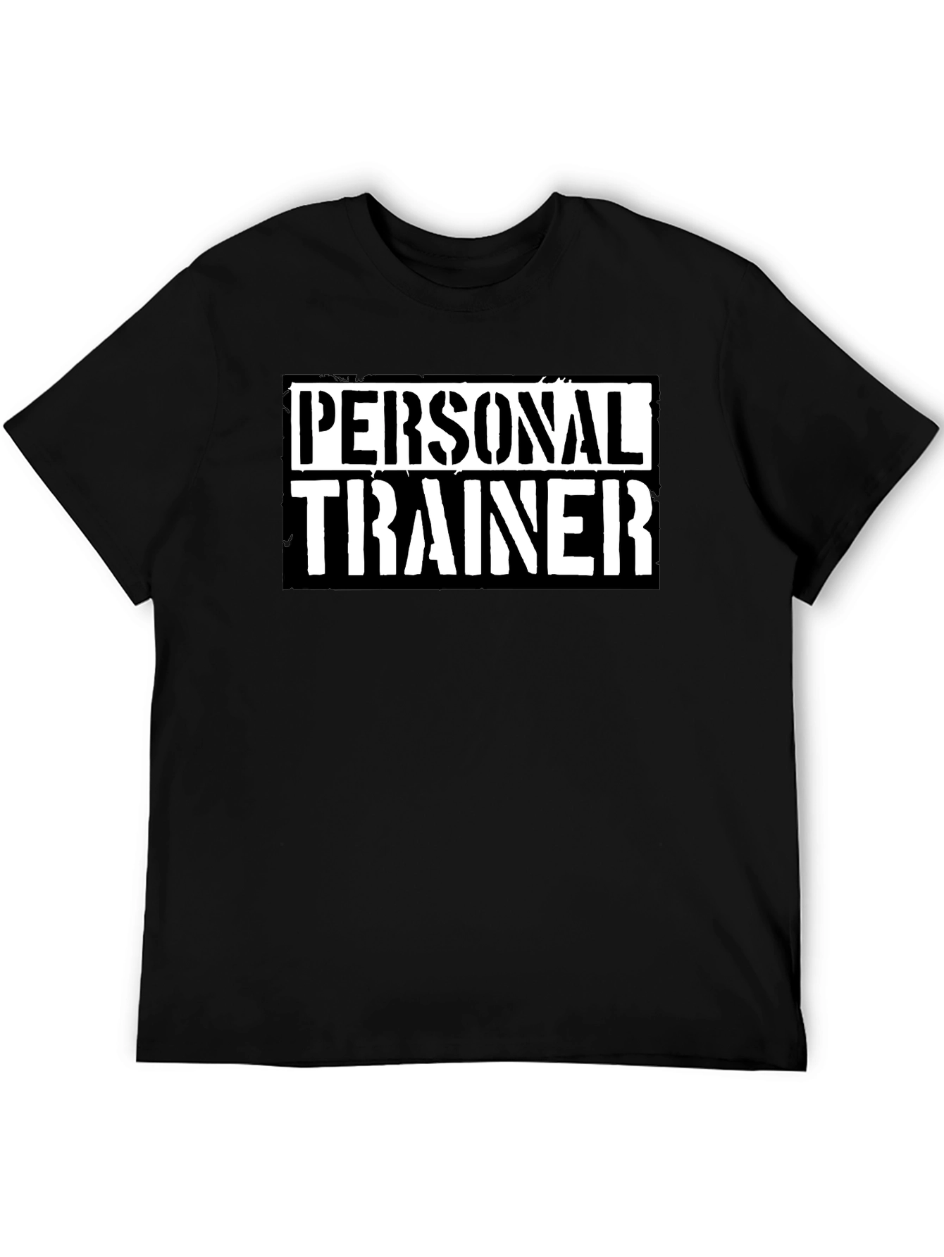 Personal Trainer Graphic Tee - Black Cotton Fitness Shirt