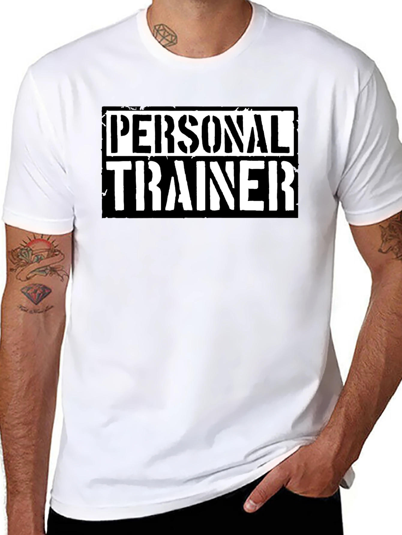 Personal Trainer Graphic Tee - Black Cotton Fitness Shirt