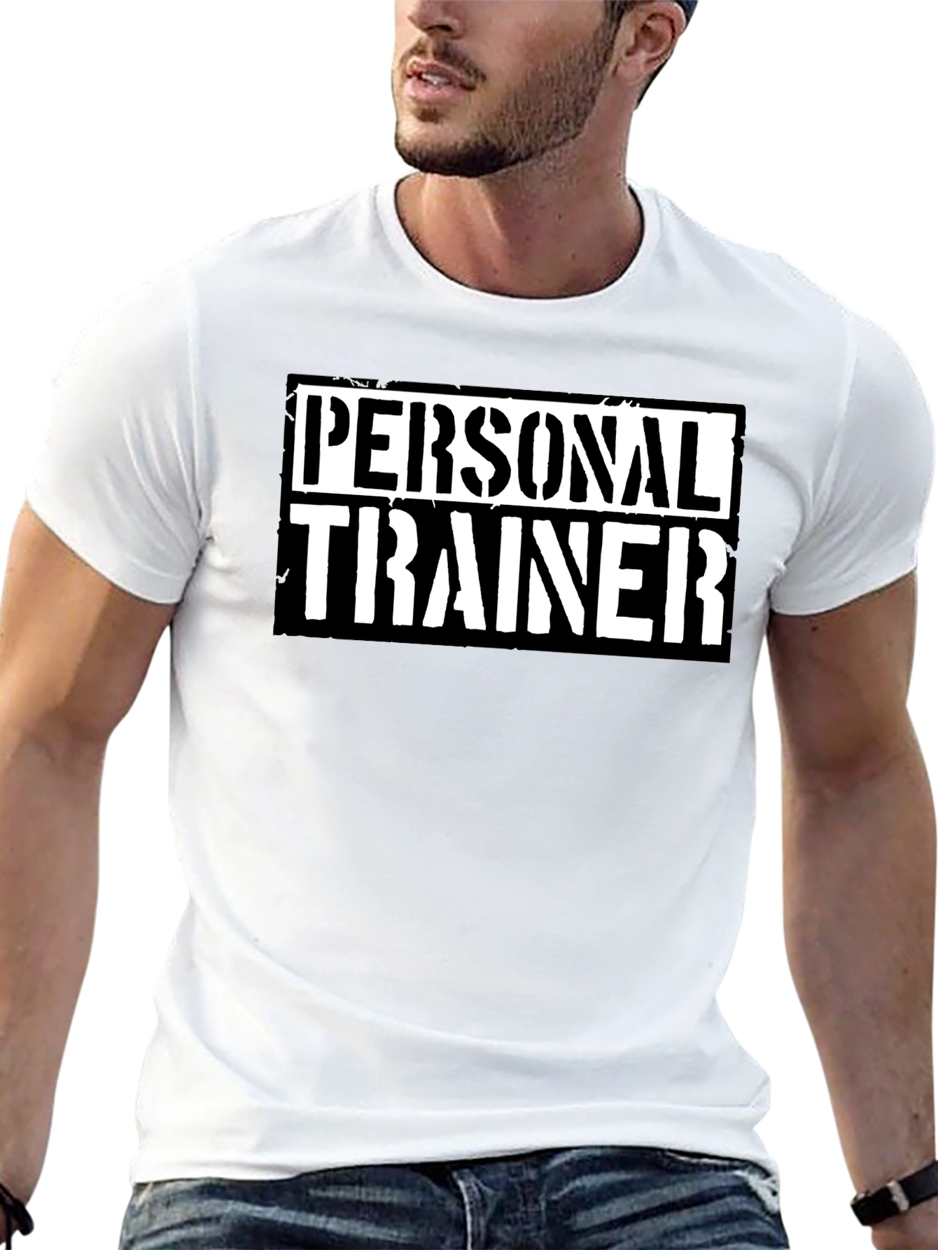 Personal Trainer Graphic Tee - Black Cotton Fitness Shirt