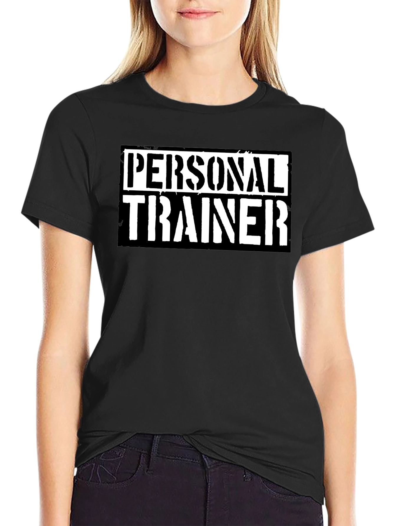 Personal Trainer Graphic Tee - Black Cotton Fitness Shirt