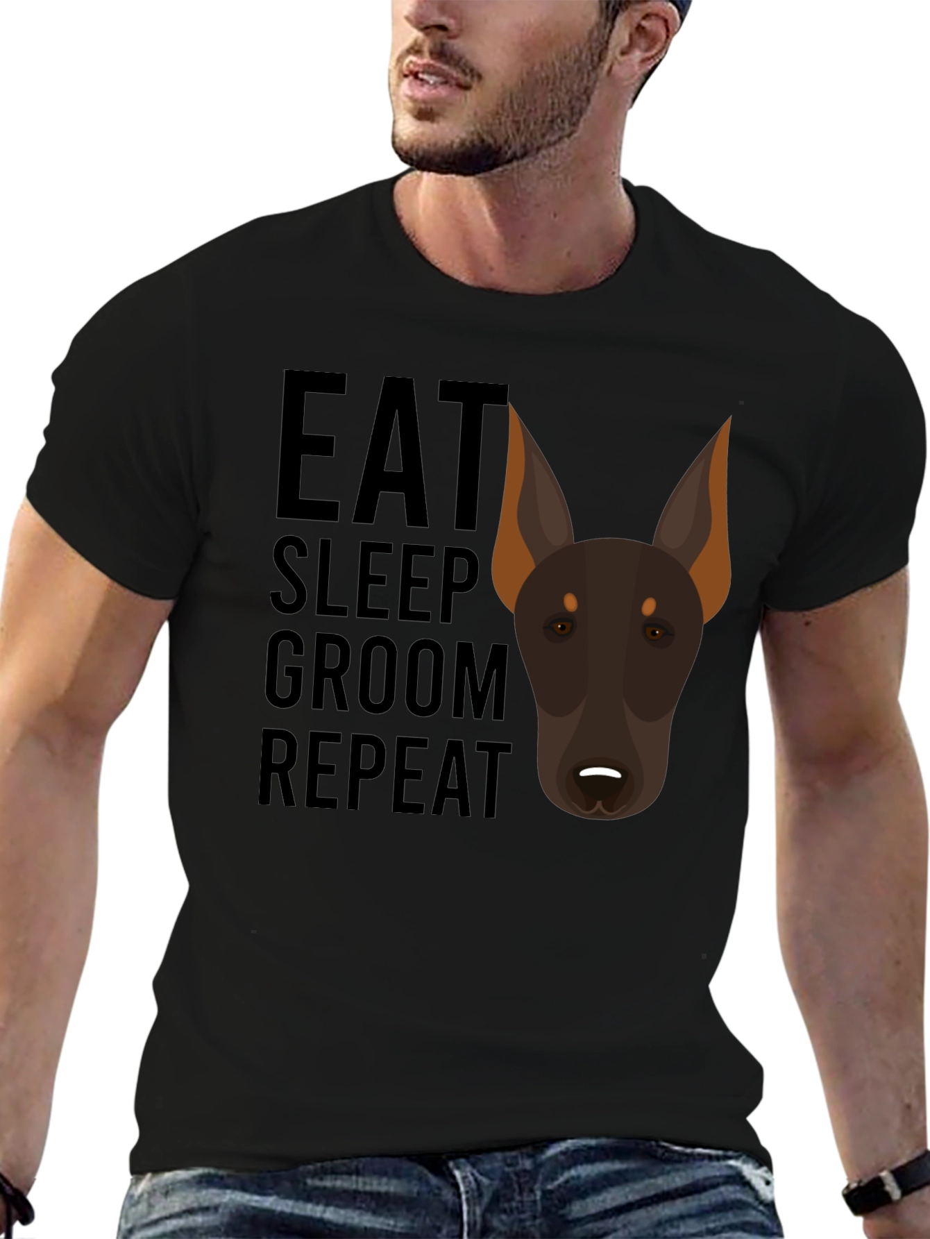 Eat Sleep Groom Repeat Doberman Dog T-Shirt