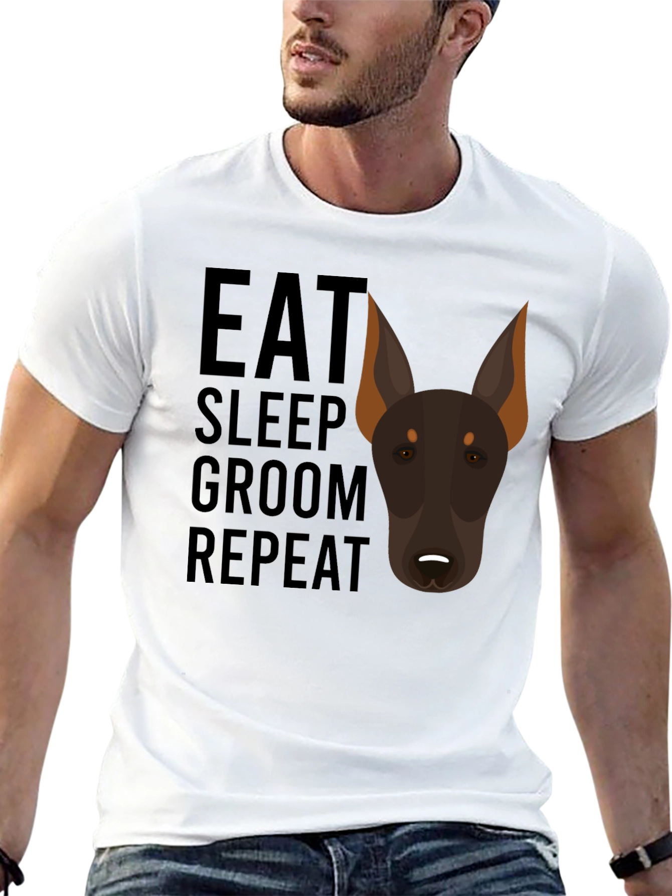 Eat Sleep Groom Repeat Doberman Dog T-Shirt
