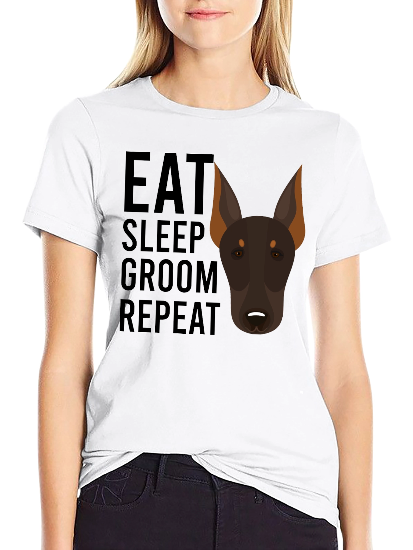 Eat Sleep Groom Repeat Doberman Dog T-Shirt
