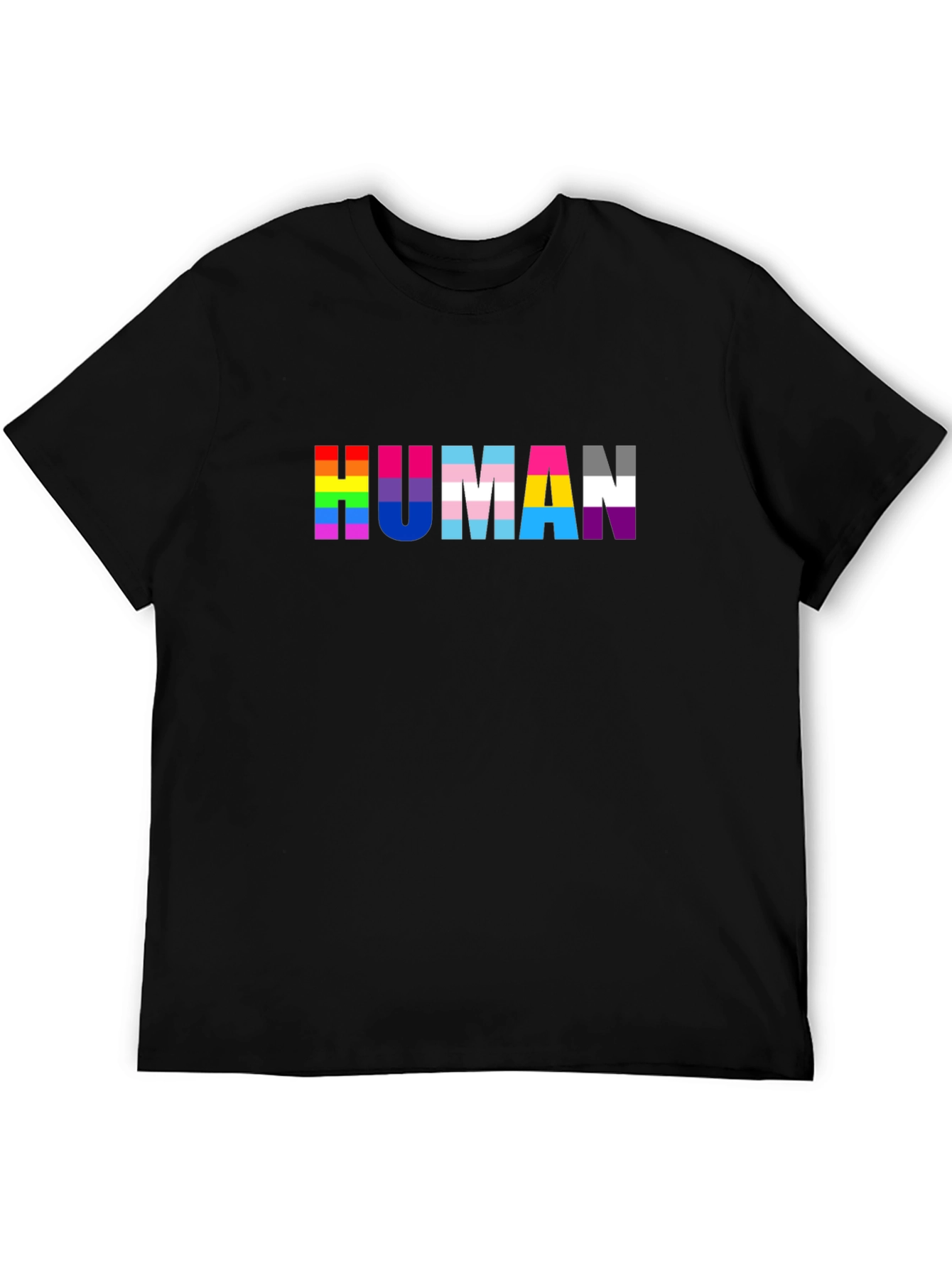 LGBTQ+ Pride Human T-Shirt - Unisex Black Tee