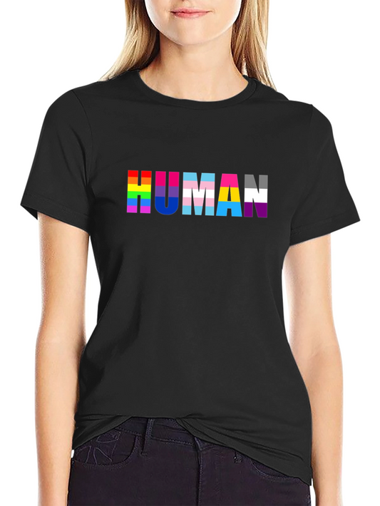 LGBTQ+ Pride Human T-Shirt - Unisex Black Tee