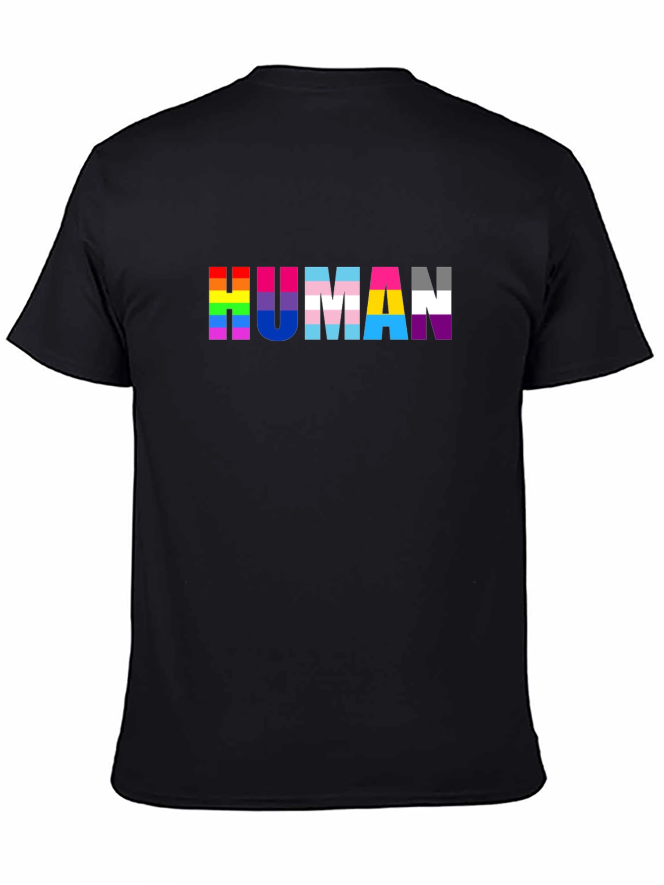 LGBTQ+ Pride Human T-Shirt - Unisex Black Tee