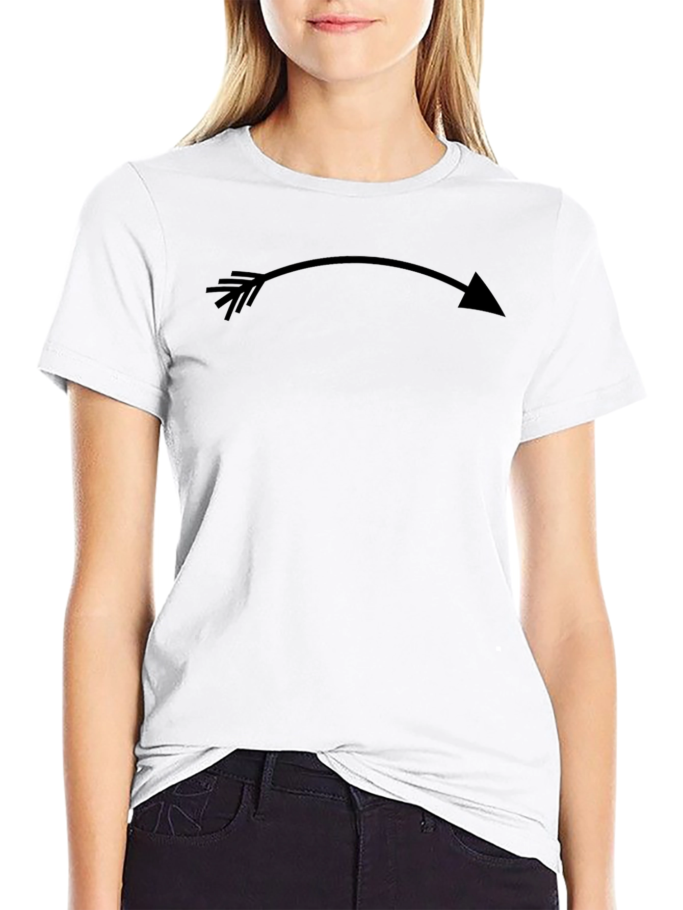 Curved Arrow Graphic Tee - Stylish Comfort