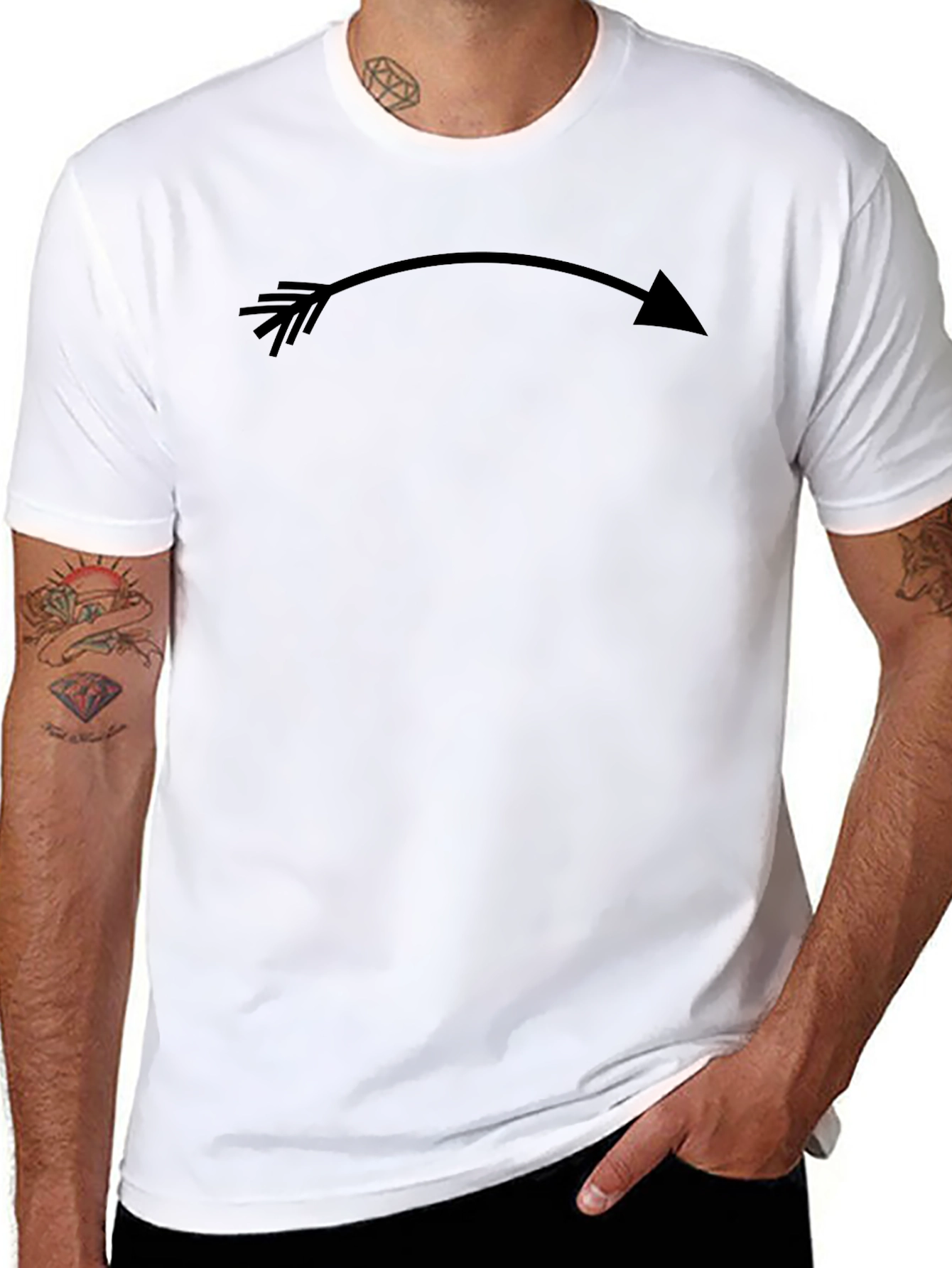 Curved Arrow Graphic Tee - Stylish Comfort