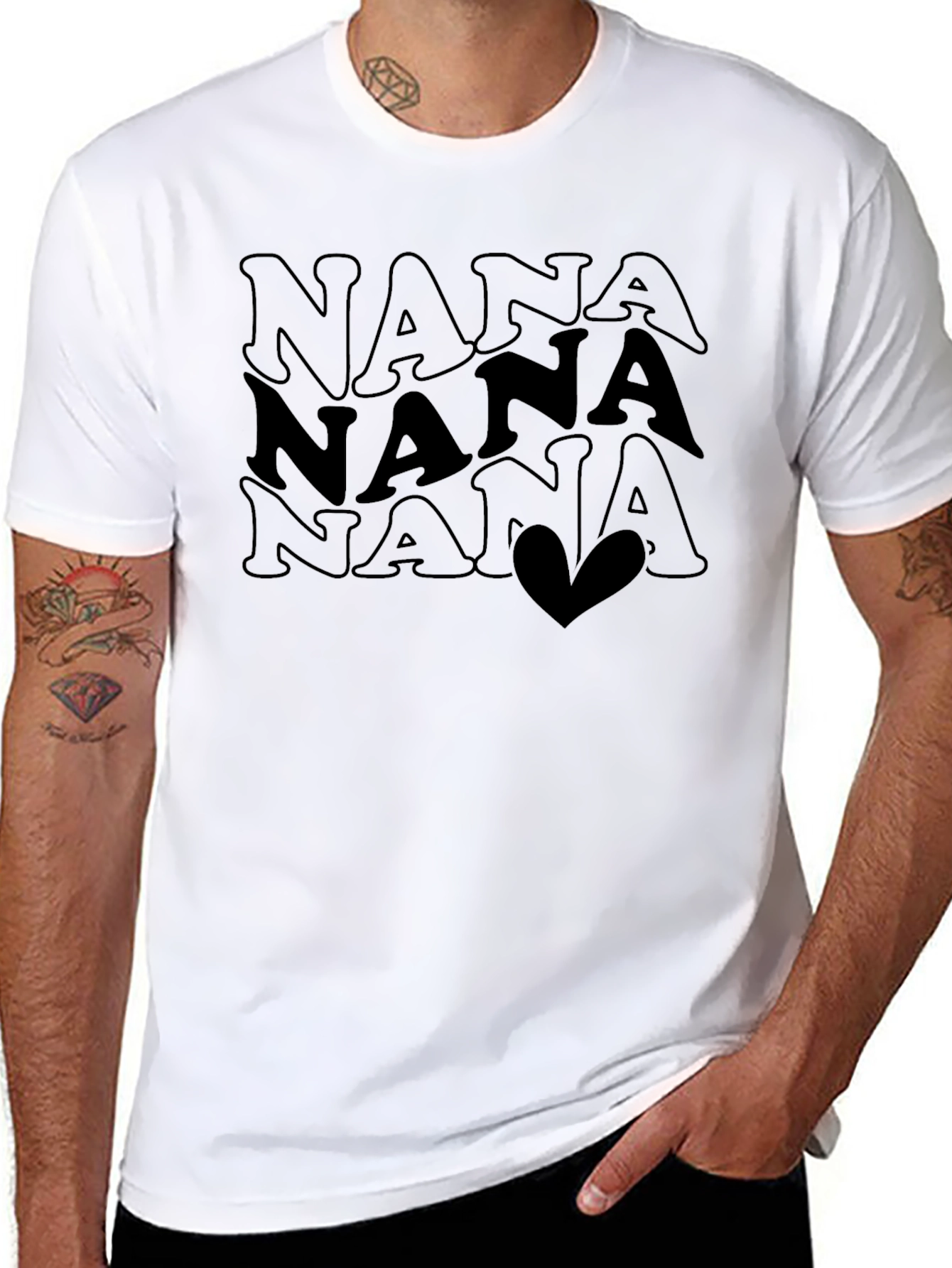 Nana Love Graphic T-Shirt - Black