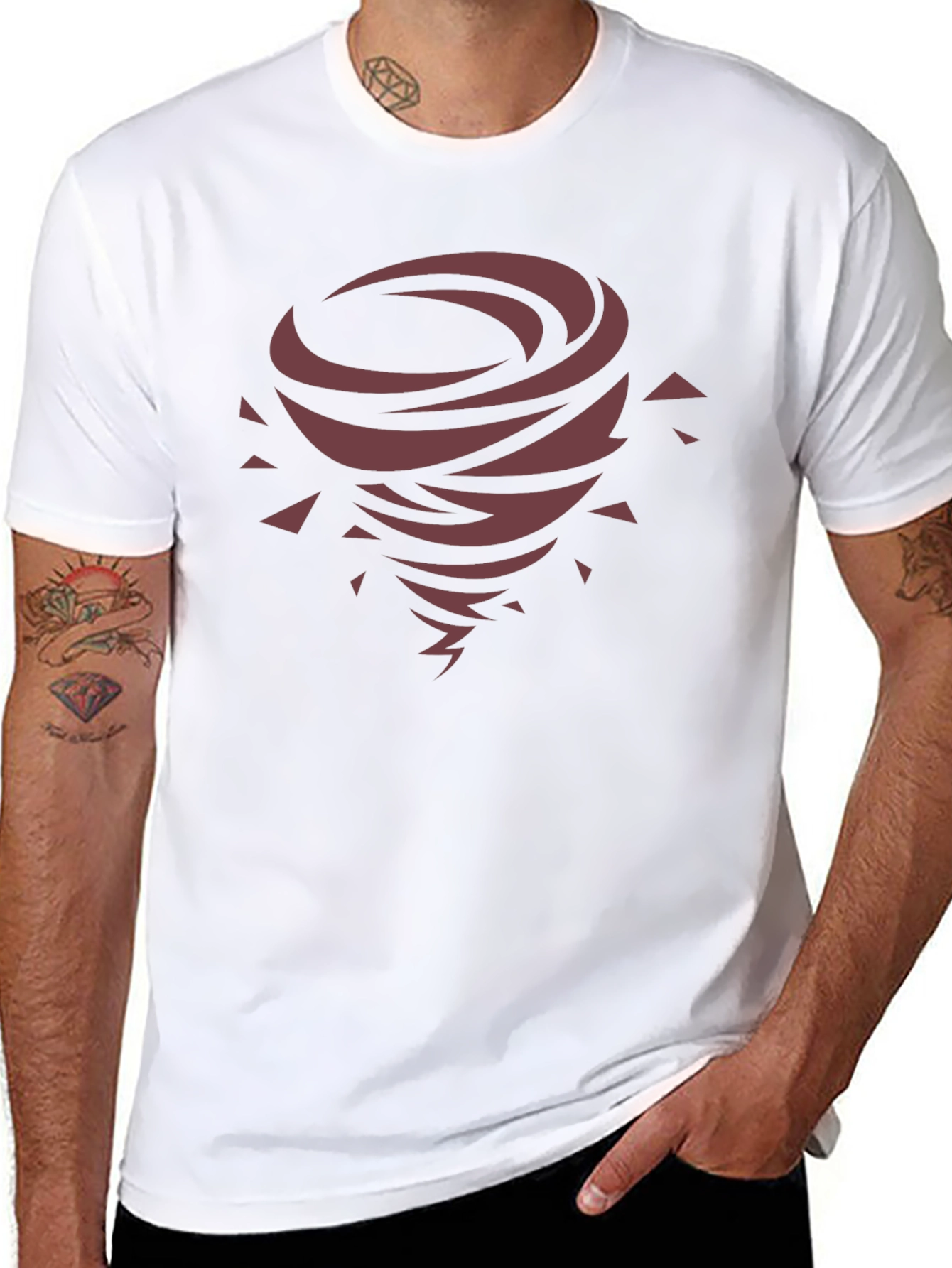 Tornado Graphic Print Black T-Shirt