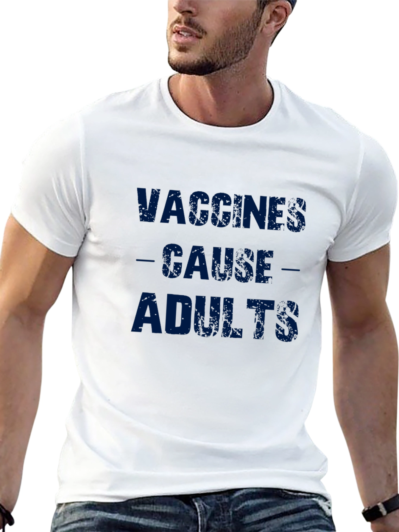 Vaccines Cause Adults Graphic Tee - Black T-Shirt