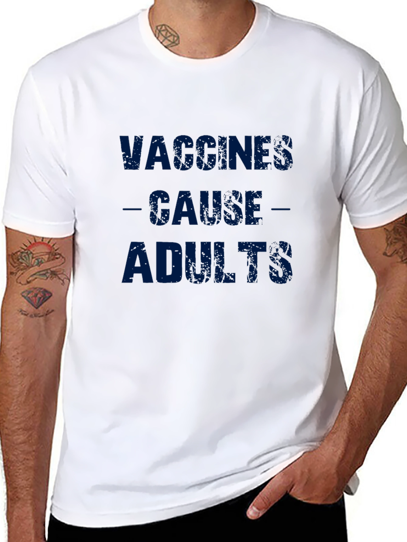 Vaccines Cause Adults Graphic Tee - Black T-Shirt