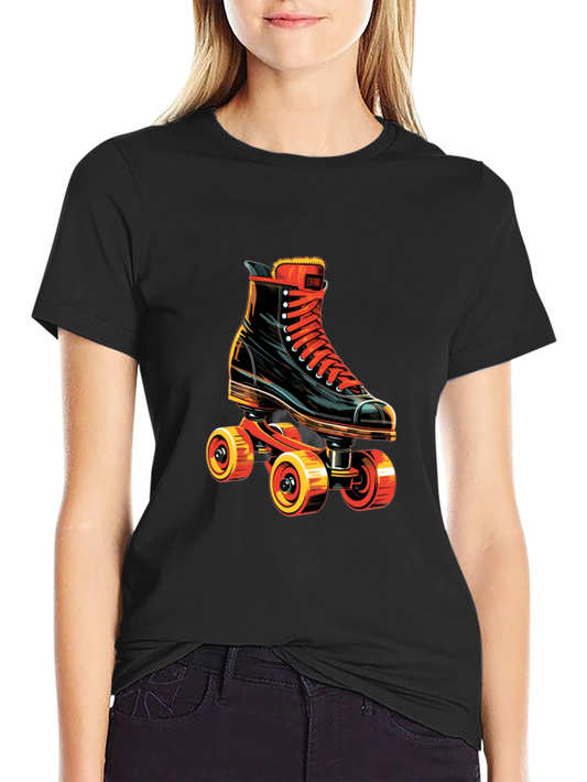 Retro Roller Skate Graphic Tee - Vintage Style Skating Shirt