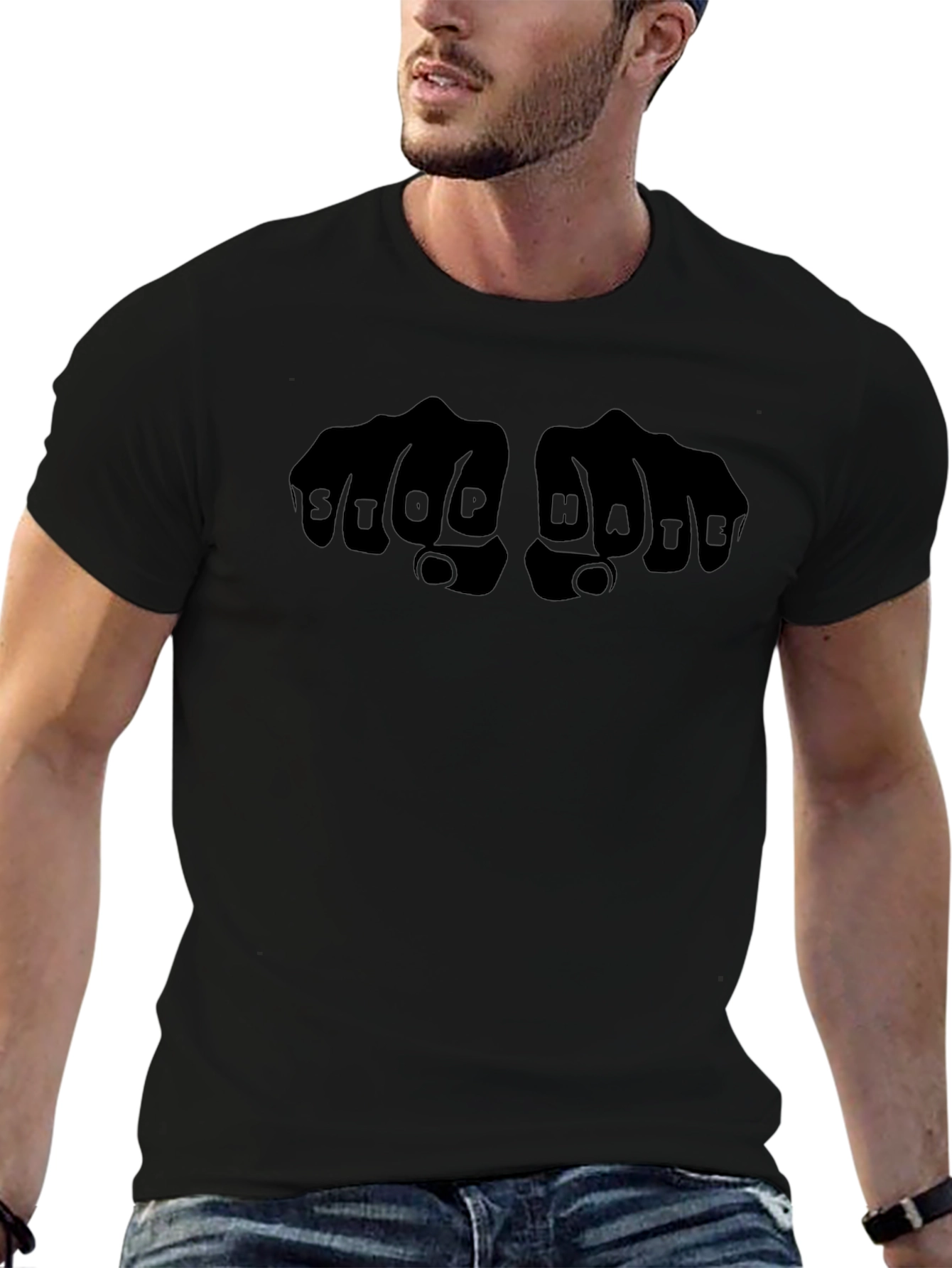Stop Hate Fist Bump Graphic Tee - Unisex