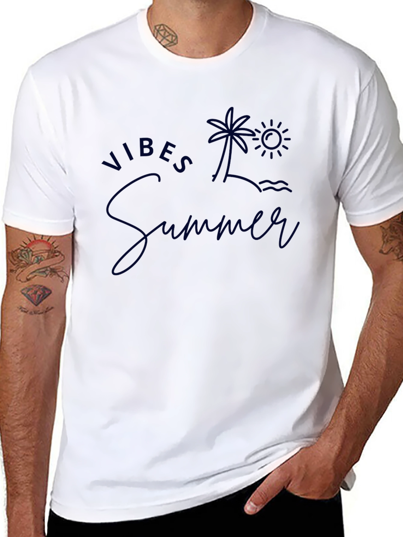 Summer Vibes Graphic Tee - Island Palm Tree