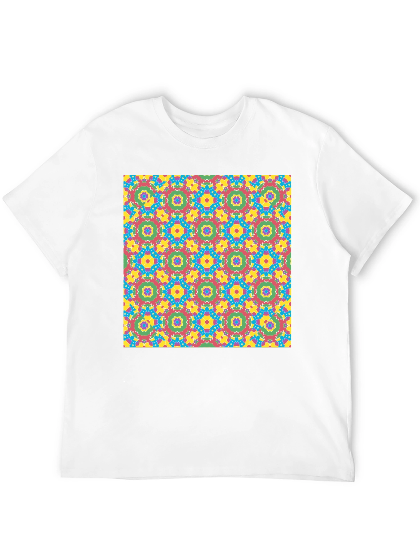 Bold Geometric Pattern Black T-Shirt