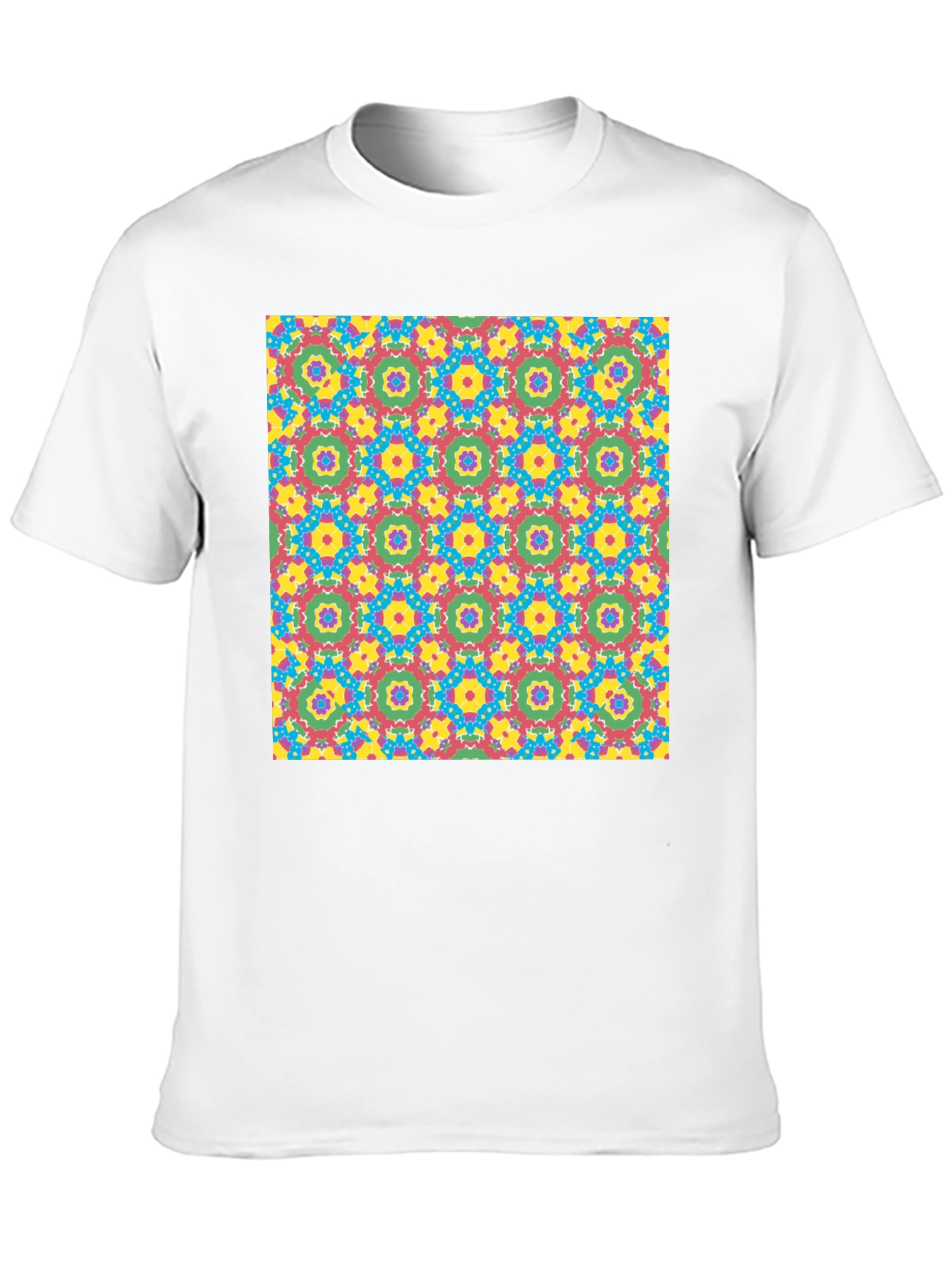 Bold Geometric Pattern Black T-Shirt
