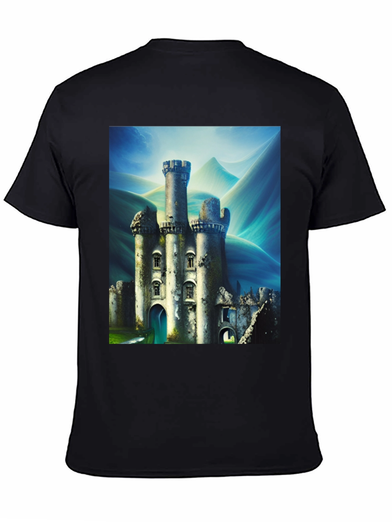 Castle Print Black T-Shirt