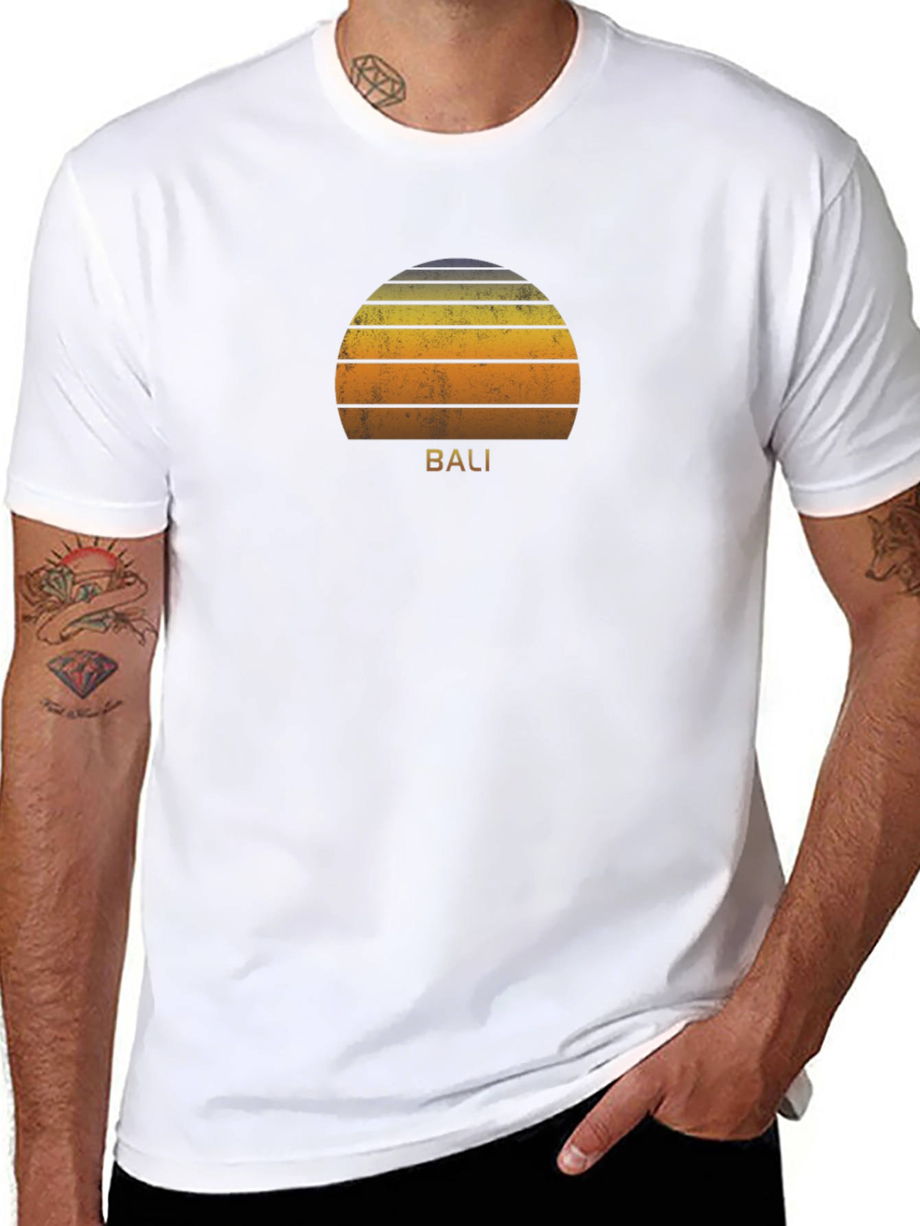 Bali Sunset Graphic Tee - Soft Cotton Black T-Shirt