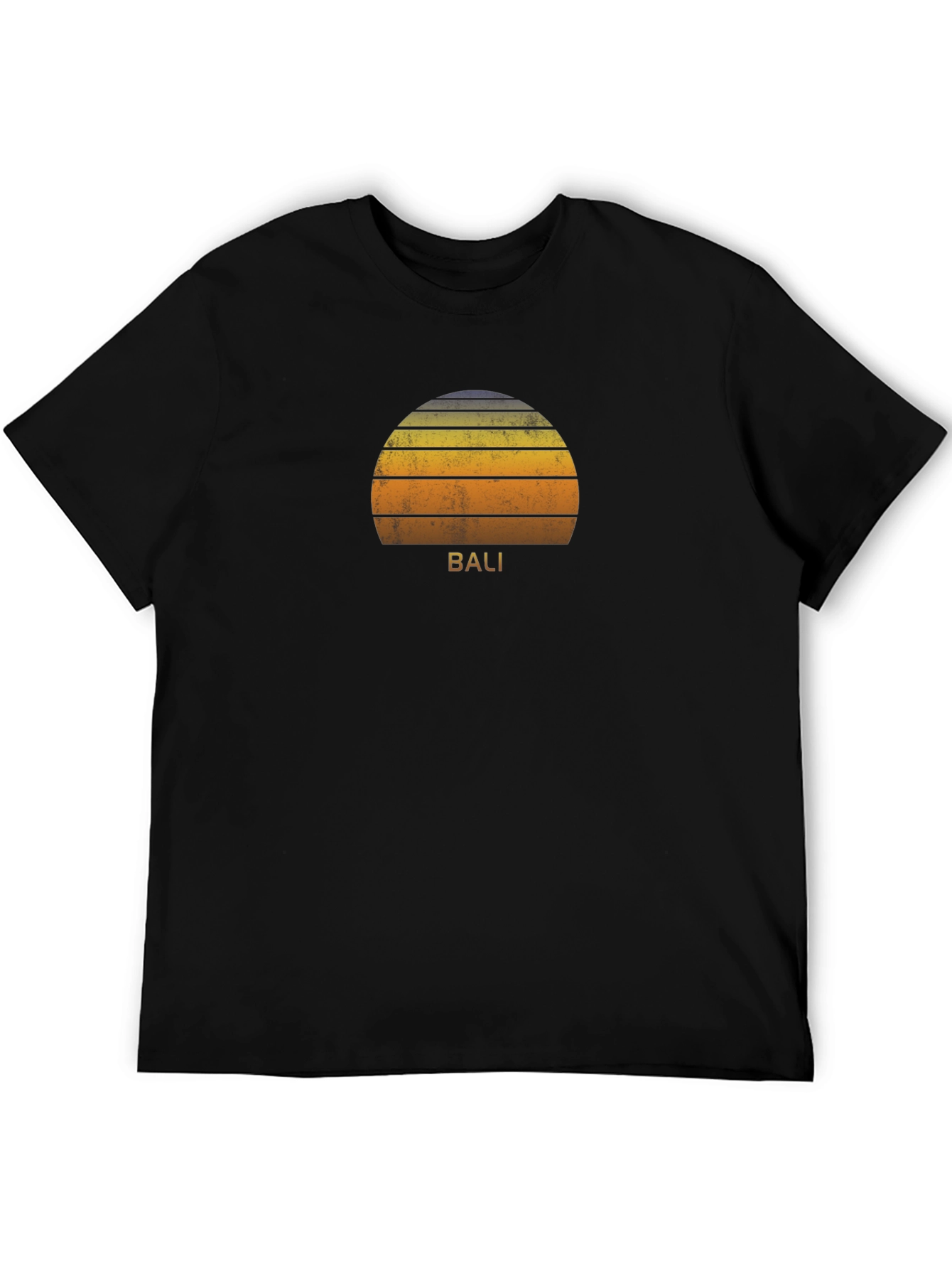 Bali Sunset Graphic Tee - Soft Cotton Black T-Shirt
