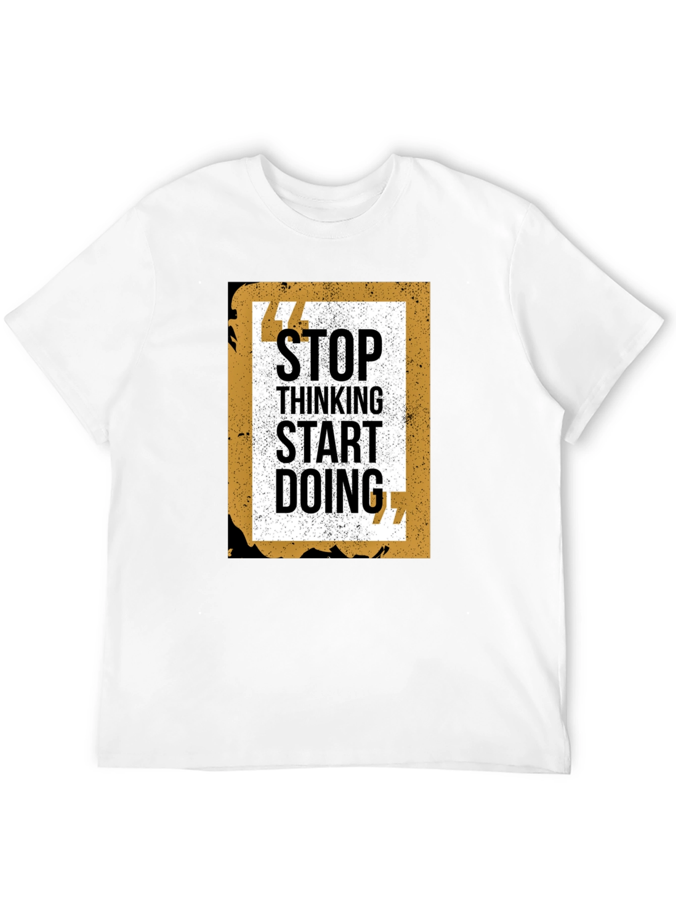 Motivational Graphic Tee - Stop Thinking Start Doing
