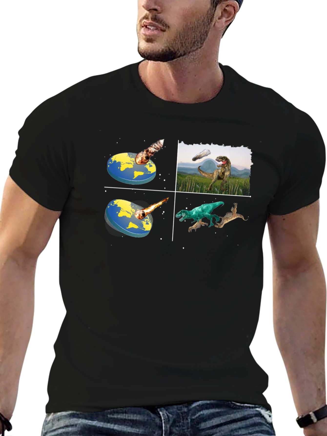 Dinosaur Extinction T-Shirt - Flat Earth Theory