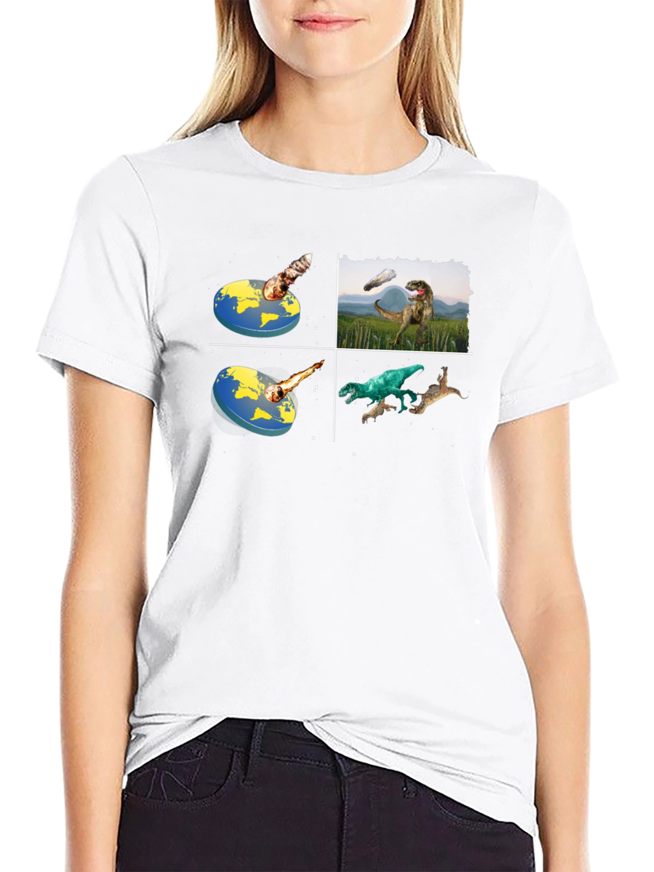 Dinosaur Extinction T-Shirt - Flat Earth Theory