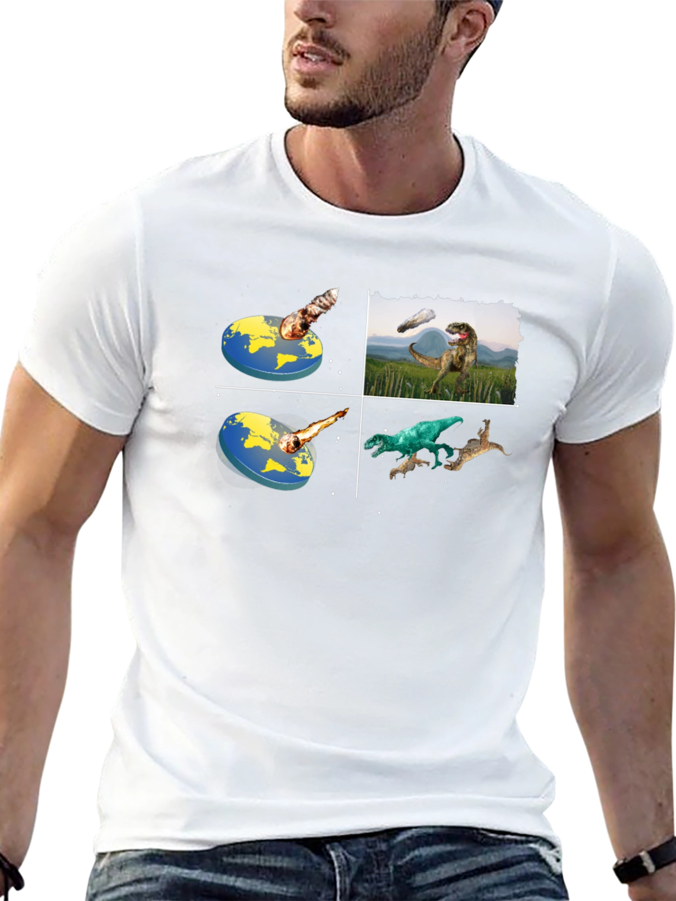 Dinosaur Extinction T-Shirt - Flat Earth Theory