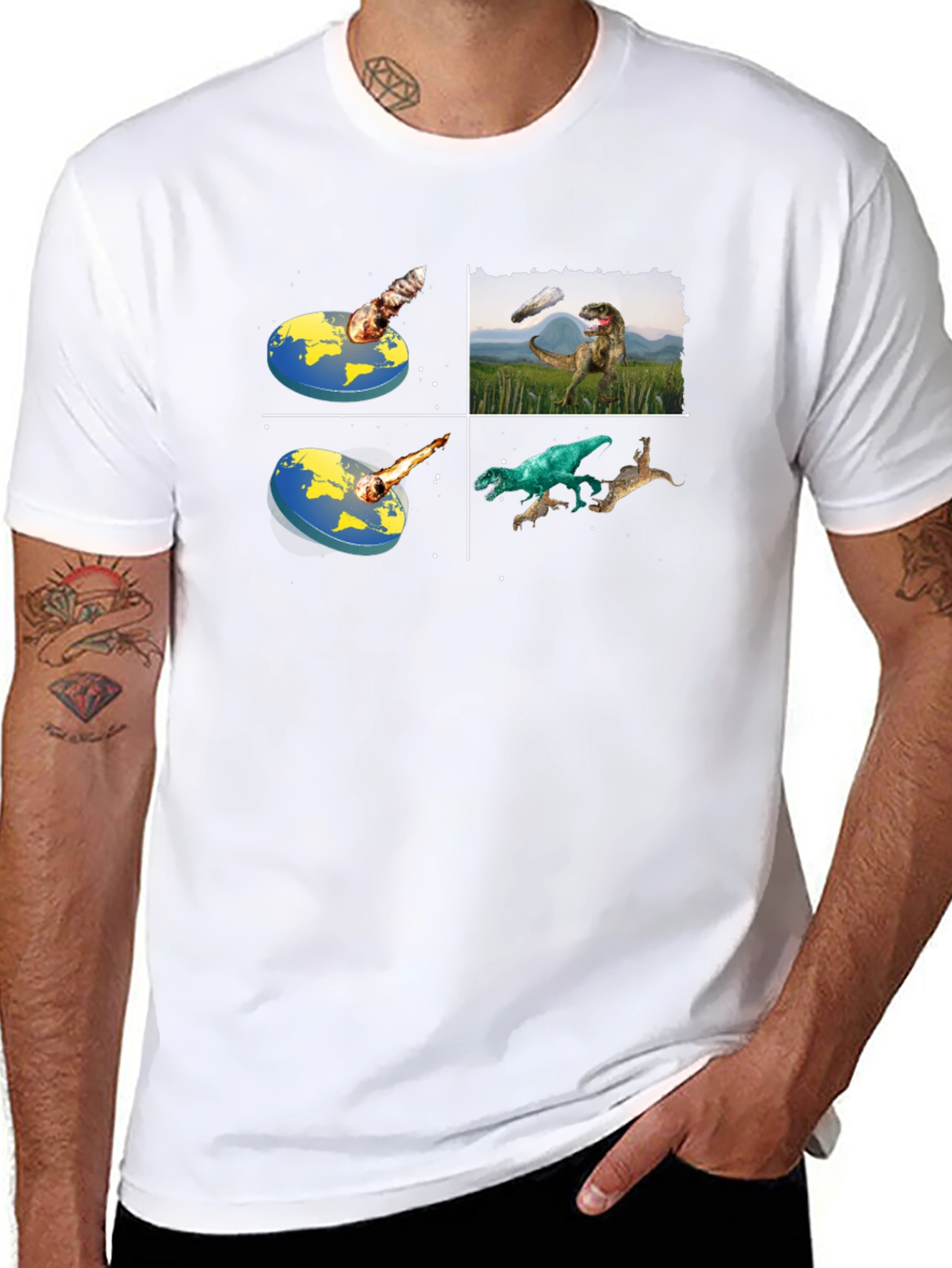 Dinosaur Extinction T-Shirt - Flat Earth Theory