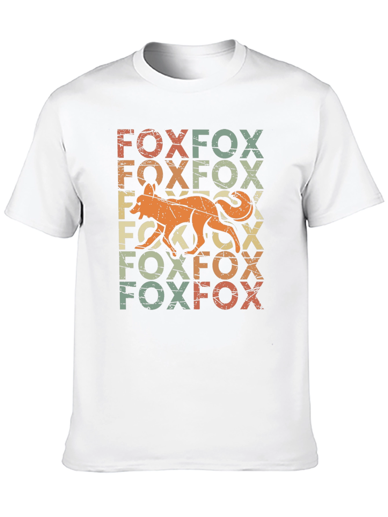 Retro Fox Graphic Print Black T-Shirt