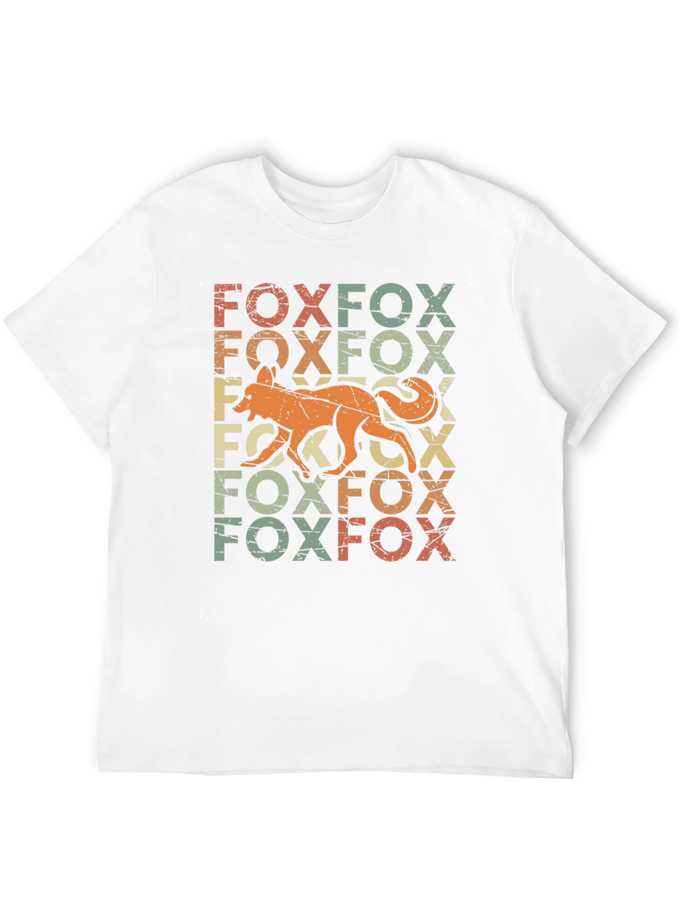 Retro Fox Graphic Print Black T-Shirt