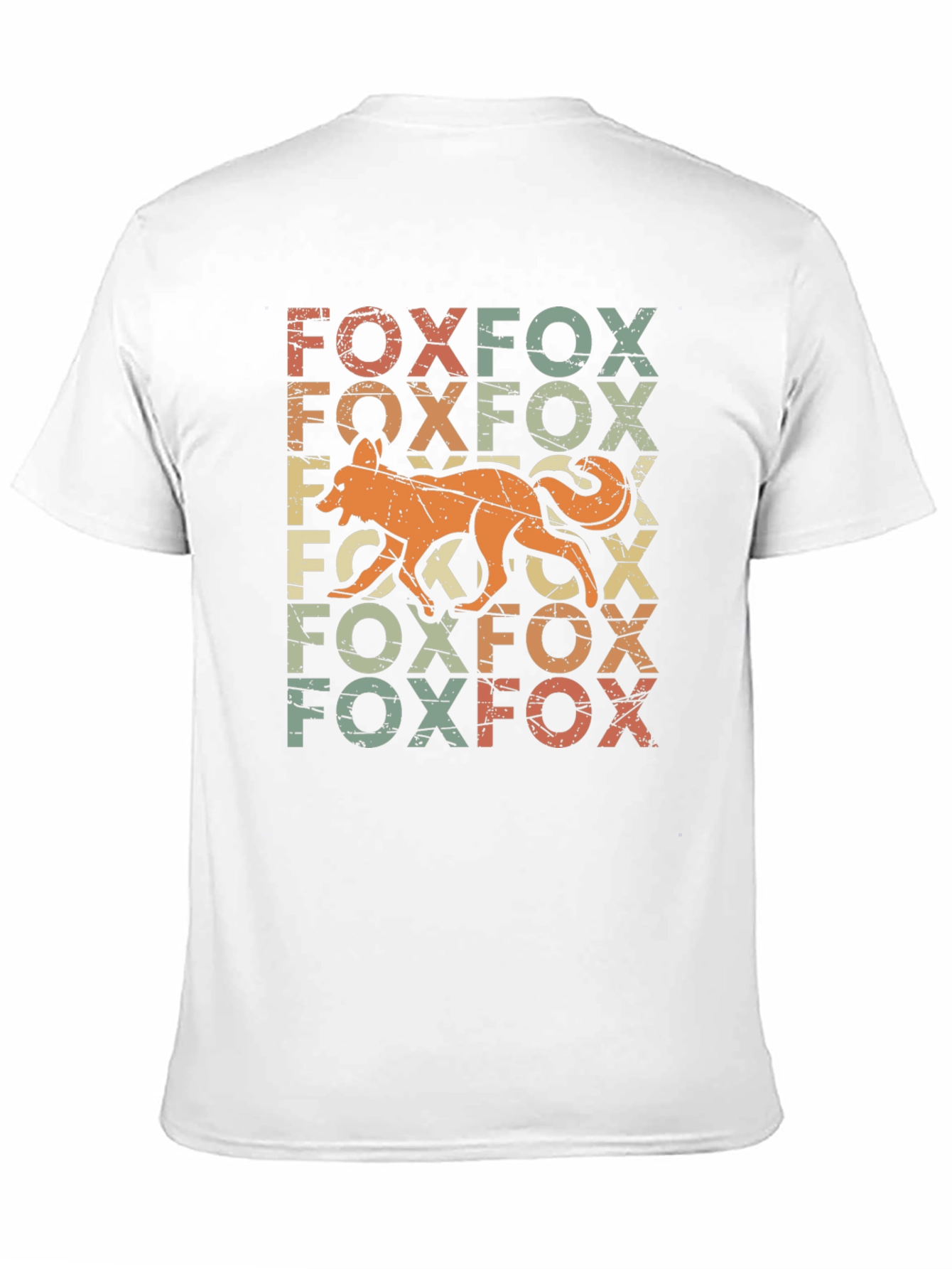 Retro Fox Graphic Print Black T-Shirt