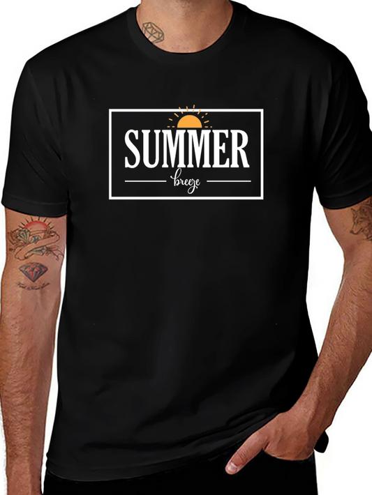 Summer Breeze Graphic Tee - Black Cotton T-Shirt
