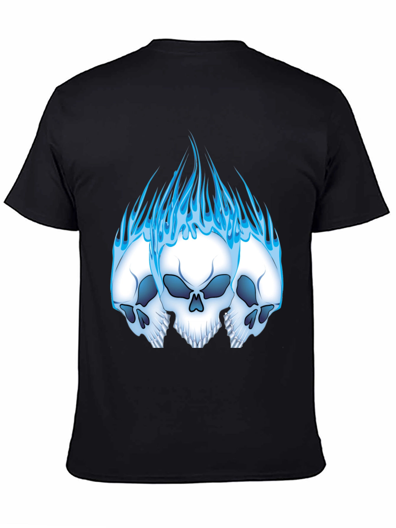 Skull Flames Graphic Tee - Black