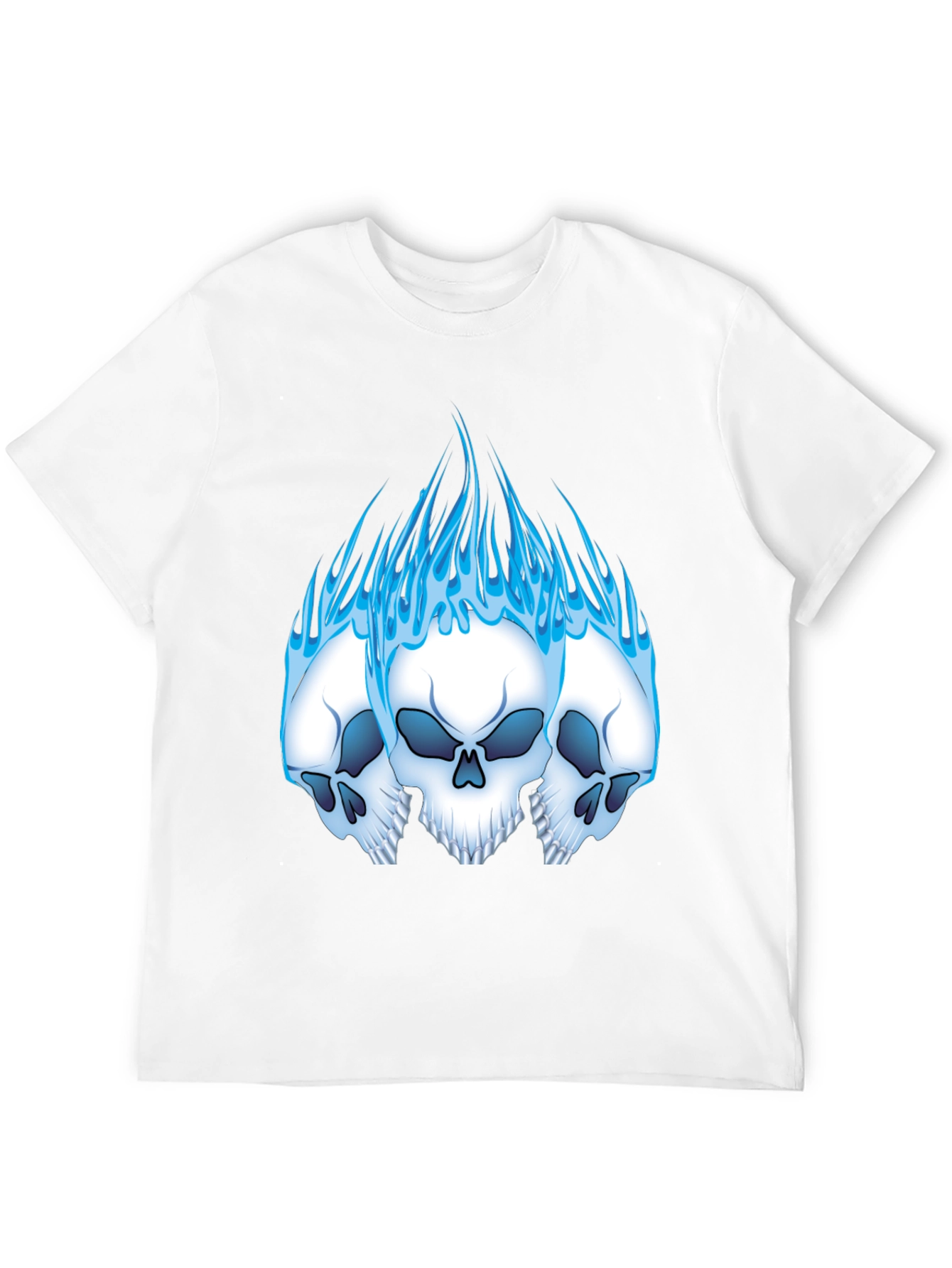 Skull Flames Graphic Tee - Black